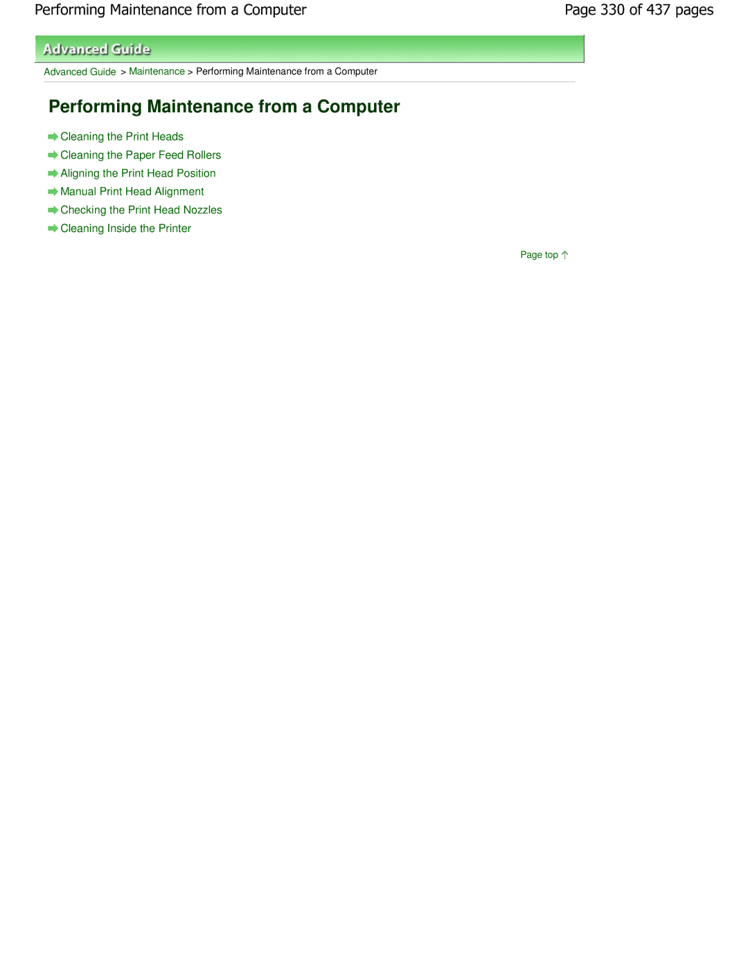 Canon iP4700 manual Performing Maintenance from a Computer, 330 of 437 pages 