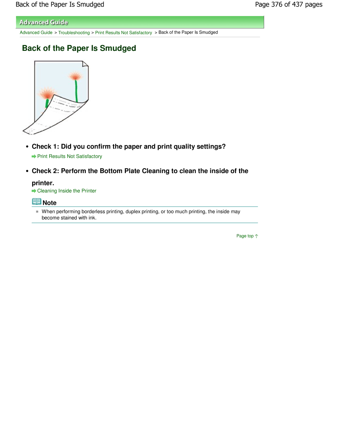 Canon iP4700 manual Back of the Paper Is Smudged, 376 of 437 pages 
