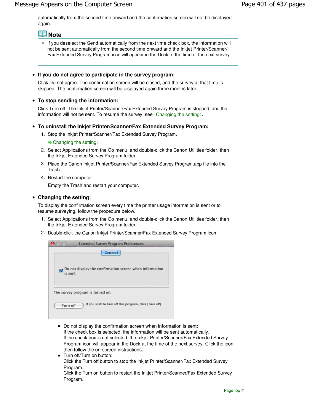 Canon iP4700 manual 401 of 437 pages, To stop sending the information 