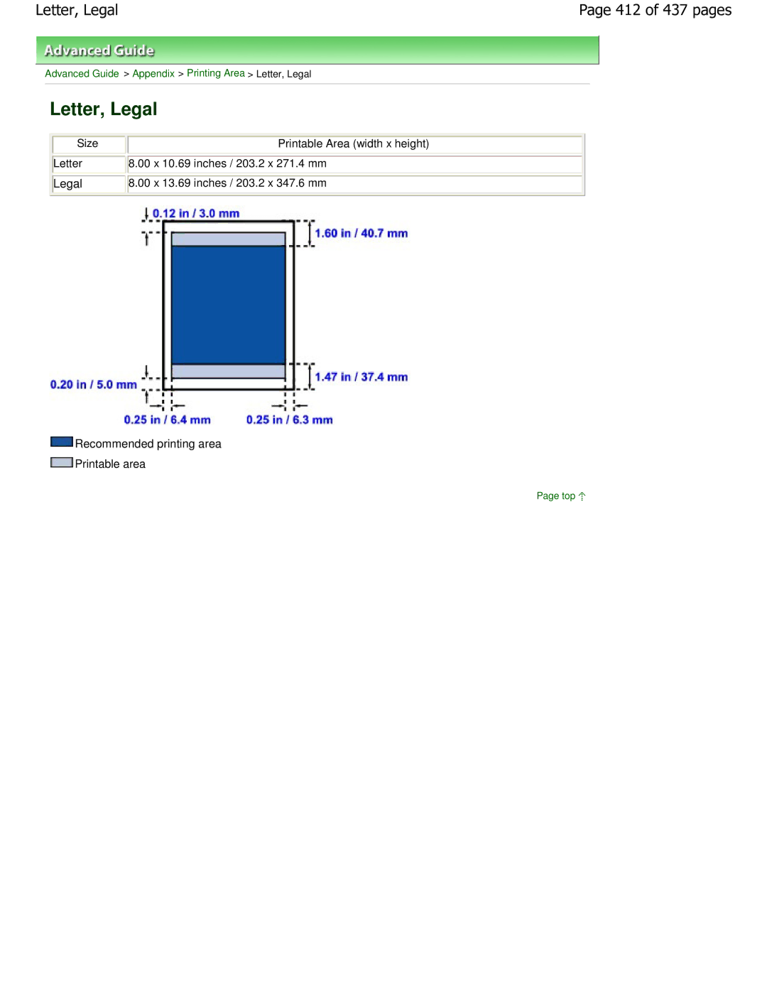 Canon iP4700 manual Letter, Legal, 412 of 437 pages 