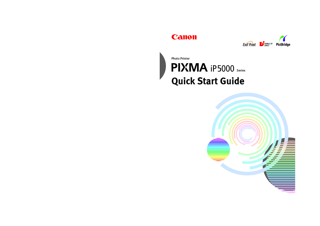 Canon iP5000 quick start Quick Start Guide, Photo Printer Series 