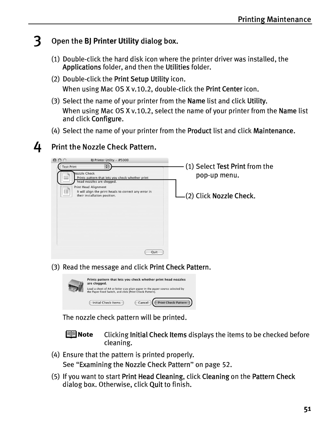 Canon iP5000 quick start Printing Maintenance Open the BJ Printer Utility dialog box 