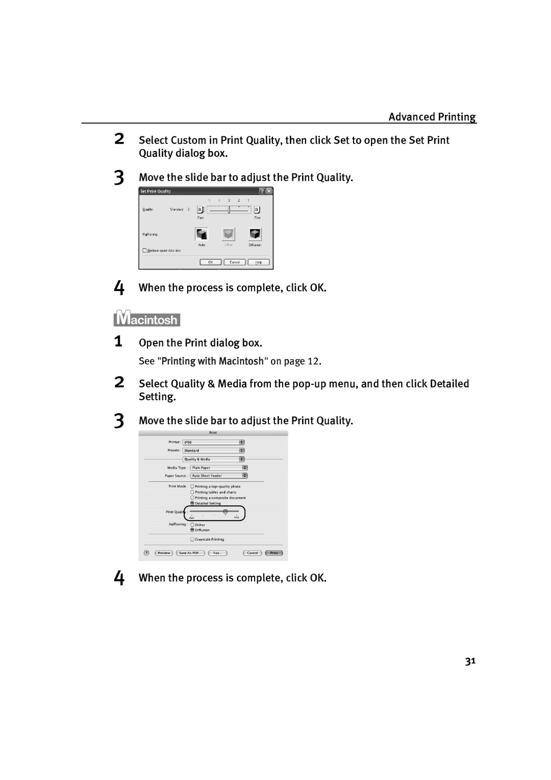 Canon IP90 quick start 