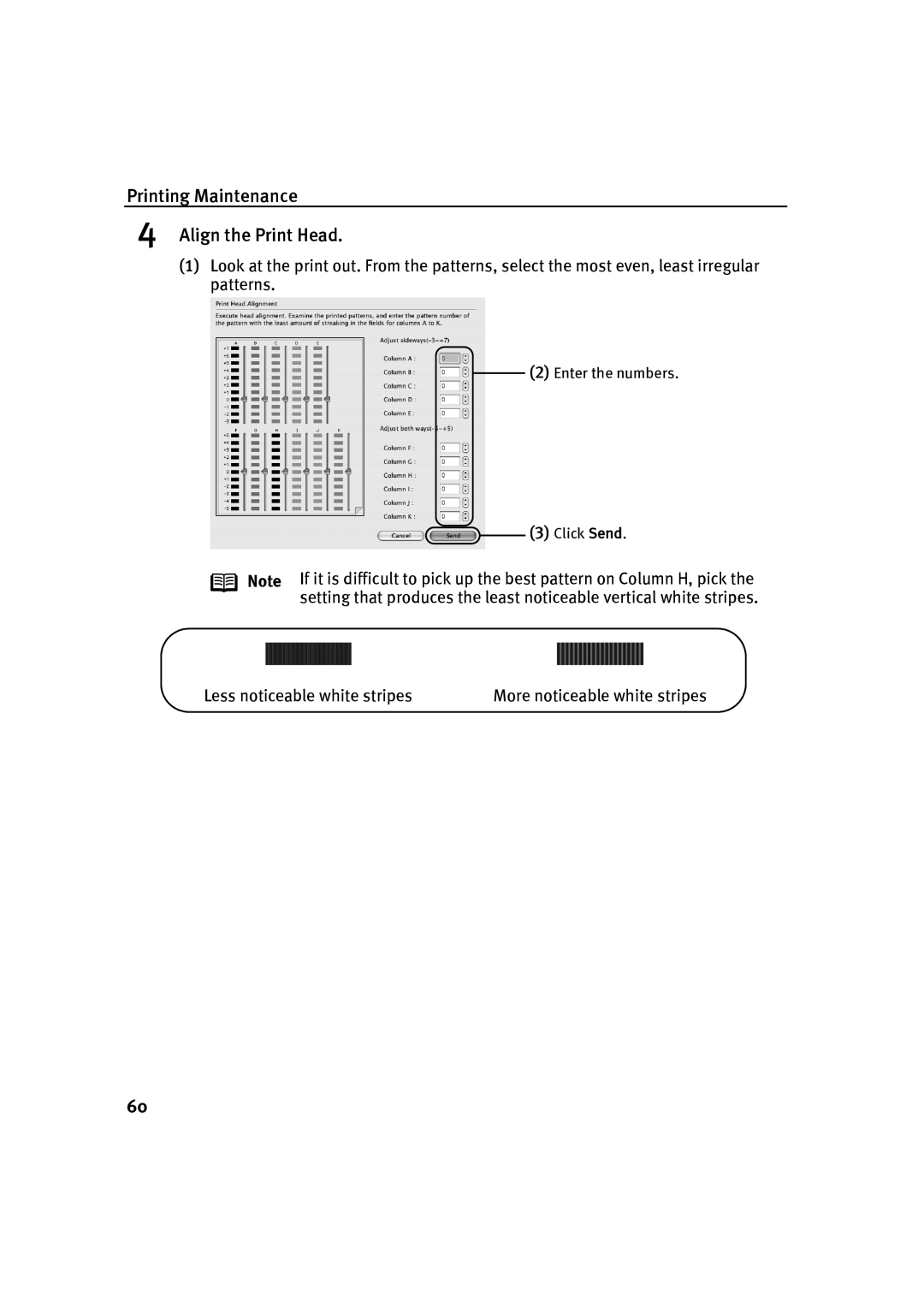 Canon IP90 quick start Printing Maintenance Align the Print Head 