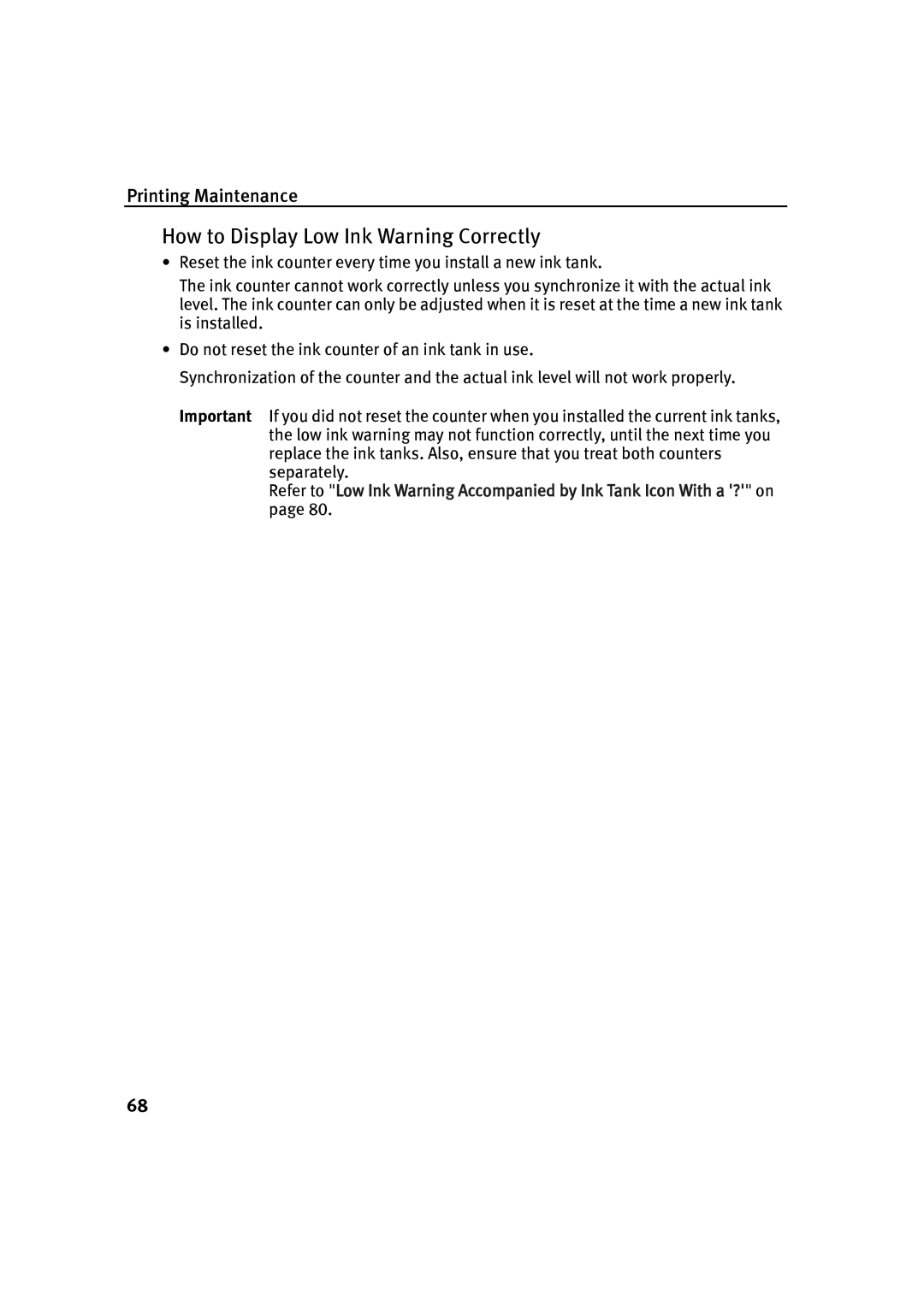 Canon IP90 quick start How to Display Low Ink Warning Correctly 