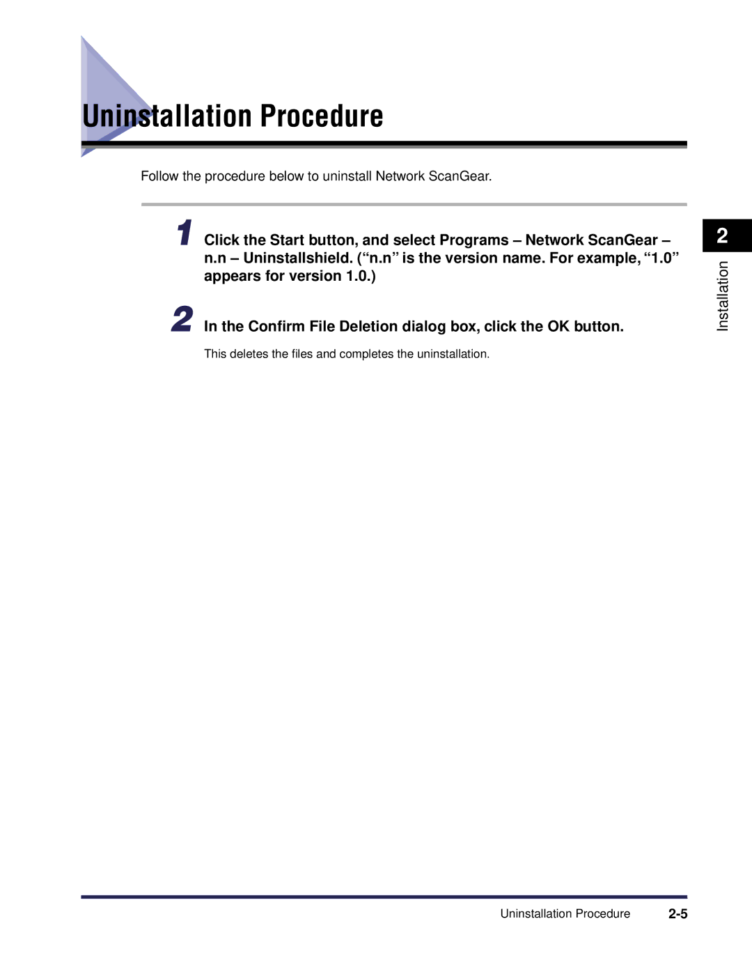 Canon iR Series manual Uninstallation Procedure 