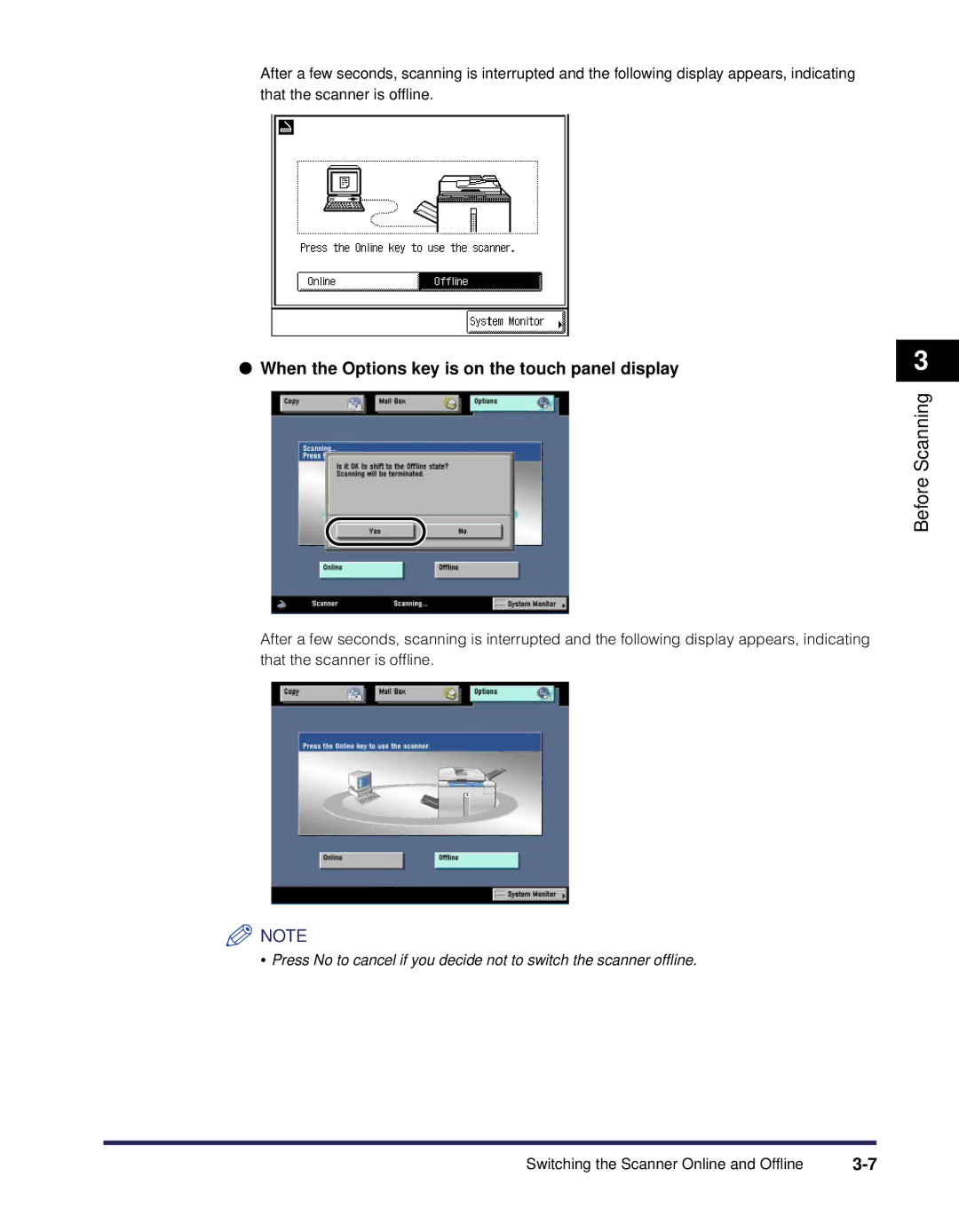 Canon iR Series manual Before Scanning 