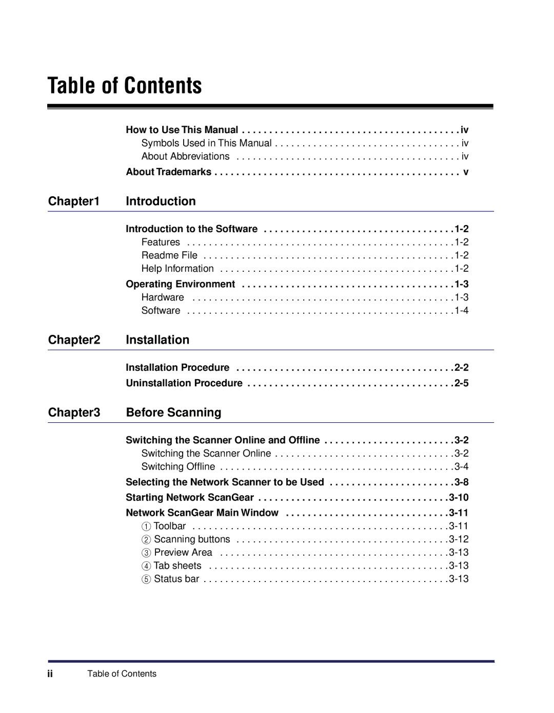 Canon iR Series manual Table of Contents 