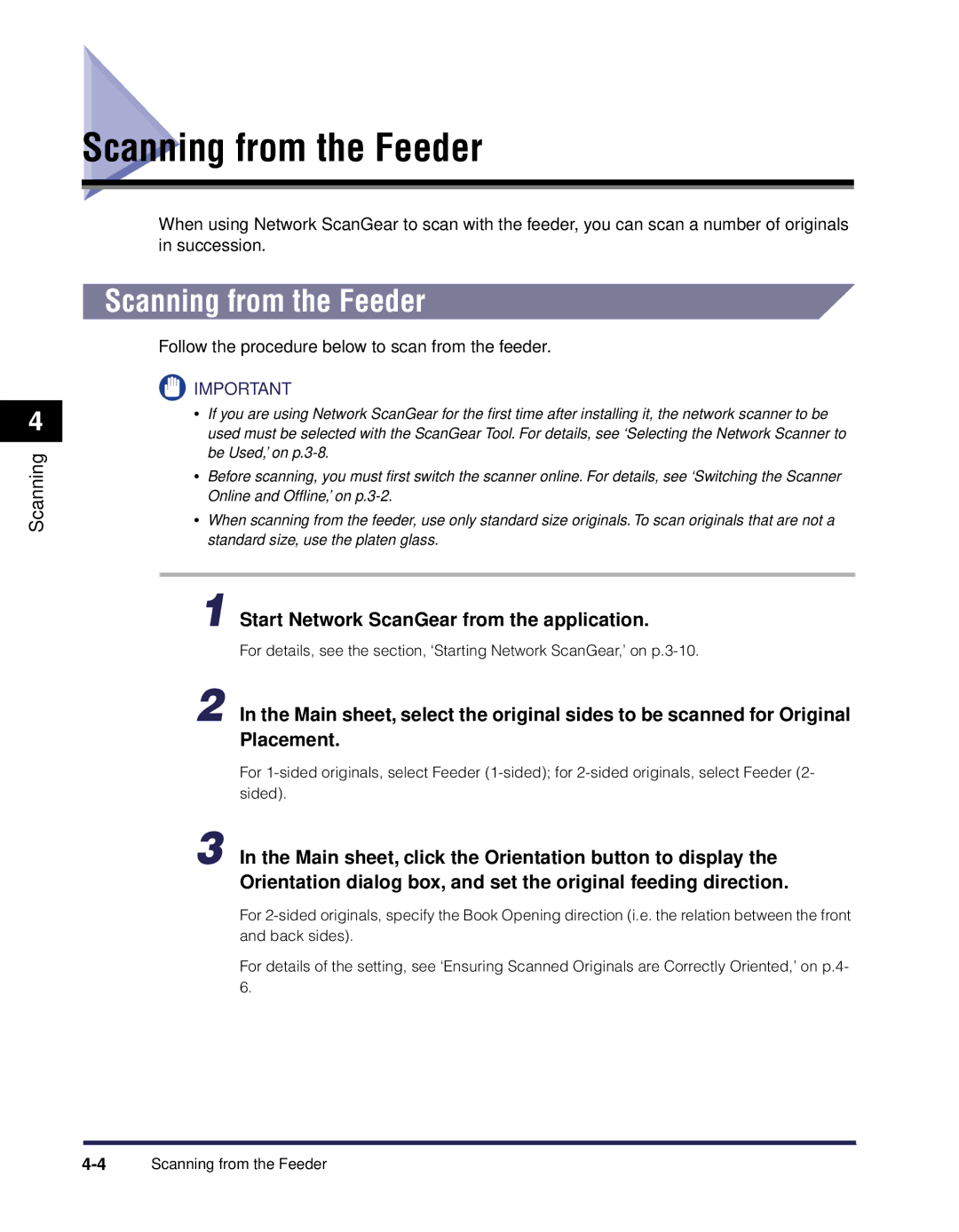 Canon iR Series manual Scanning from the Feeder 