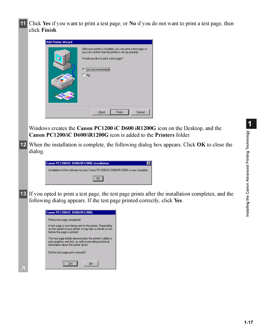 Canon iR1210G, iR1230G manual Installing the Canon Advanced Printing Technology 