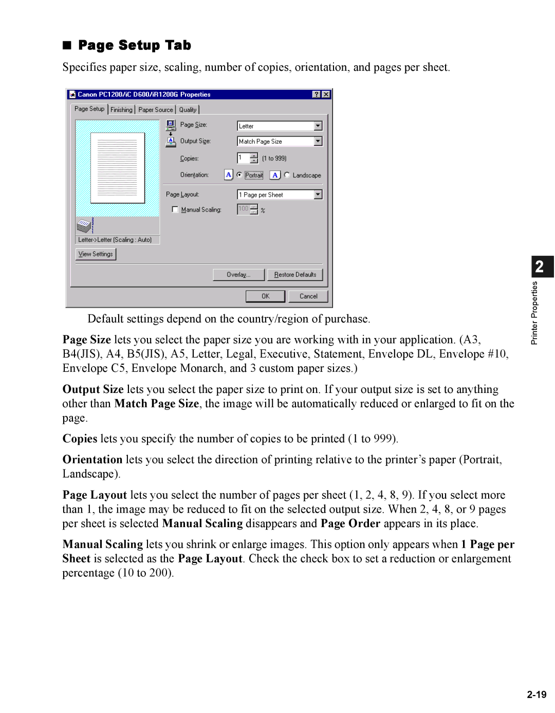 Canon iR1210G, iR1230G manual Setup Tab 