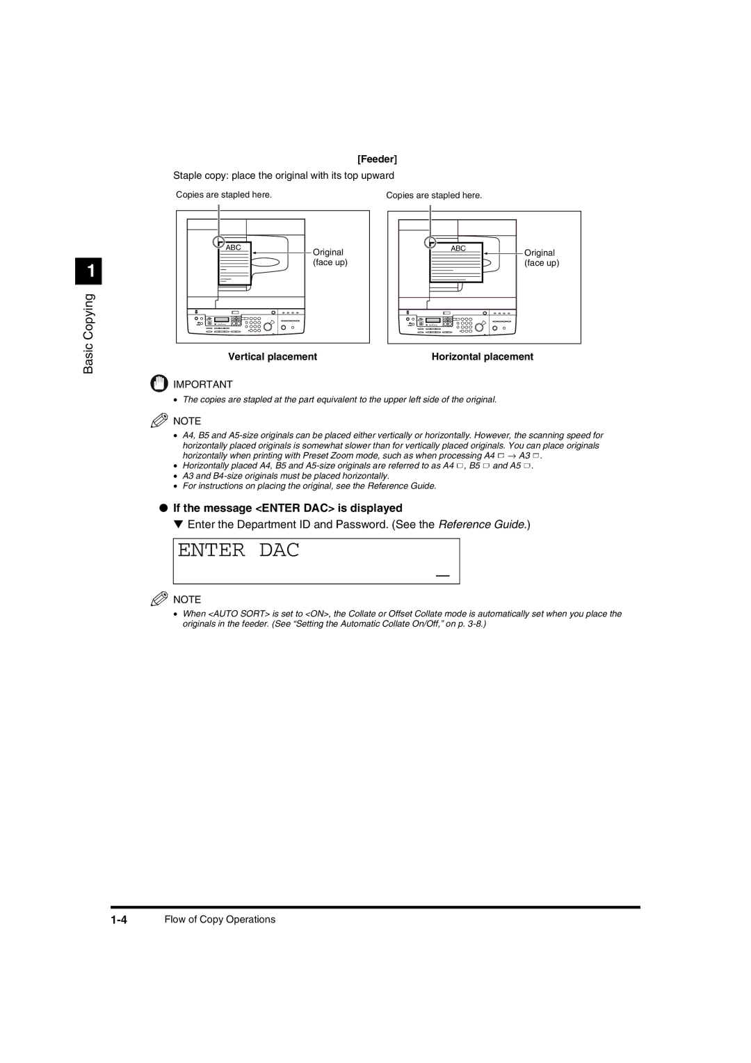 Canon IR1600 manual If the message Enter DAC is displayed 