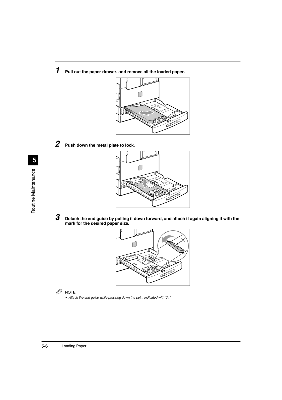 Canon IR1600 manual Pull out the paper drawer, and remove all the loaded paper 