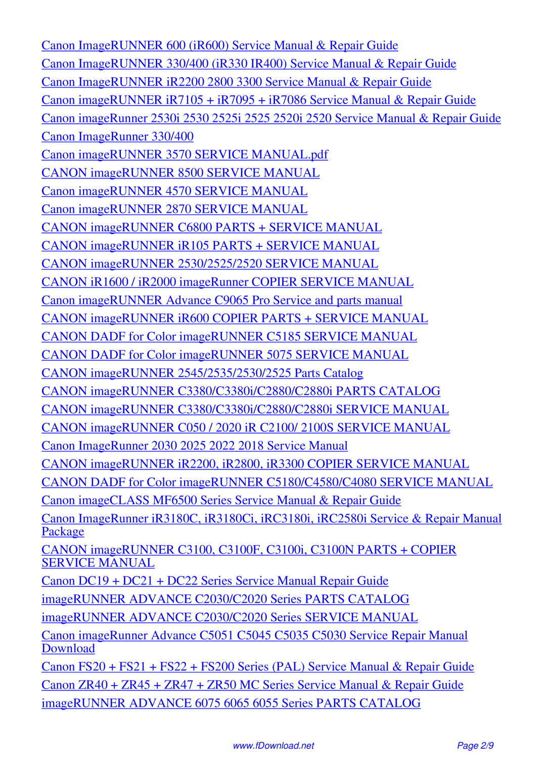 Canon ir3225 service manual 2/9 