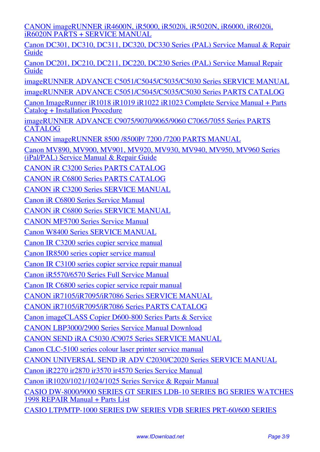 Canon ir3225 service manual 3/9 