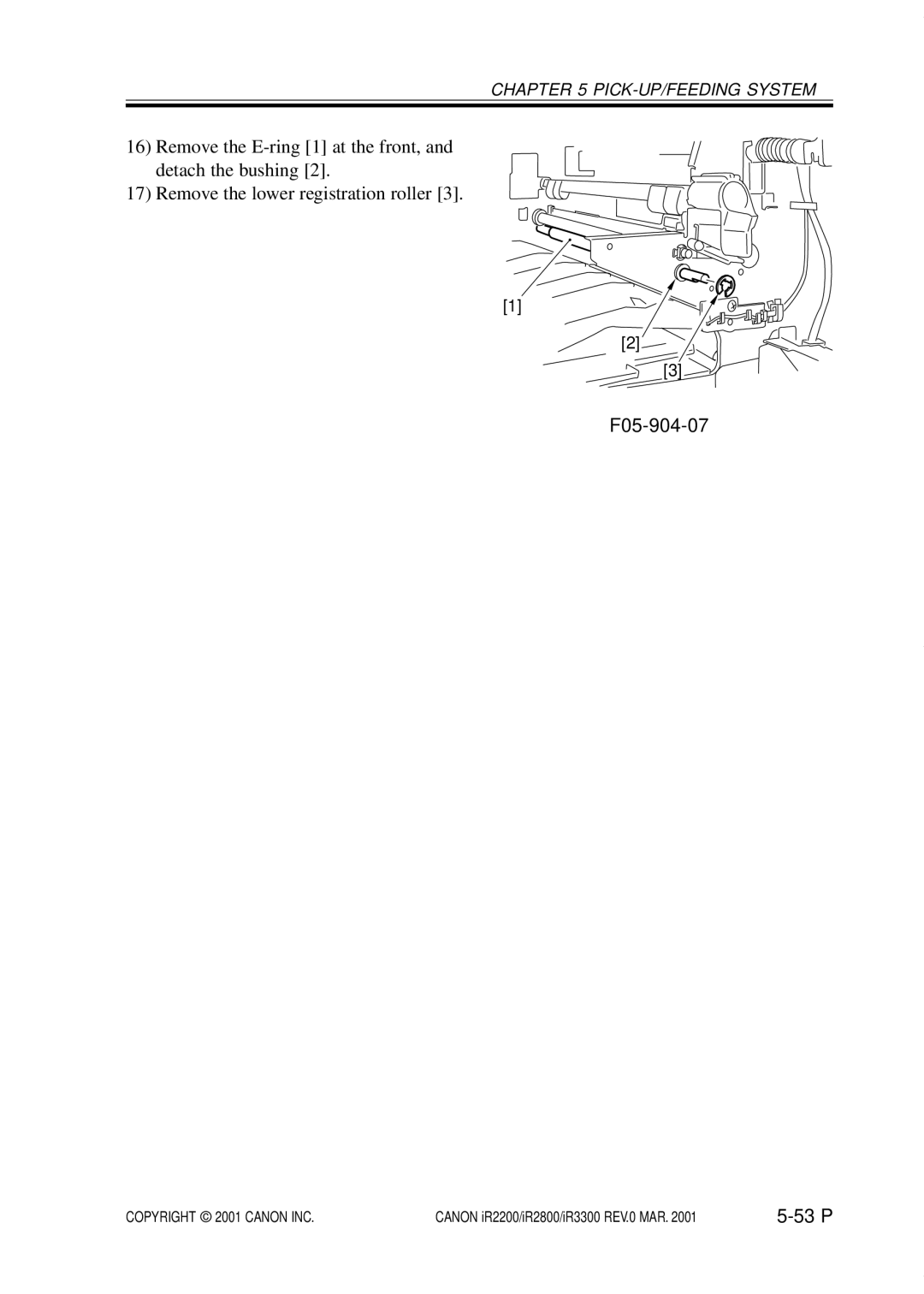 Canon IR2800, IR3300, IR2200 manual F05-904-07 