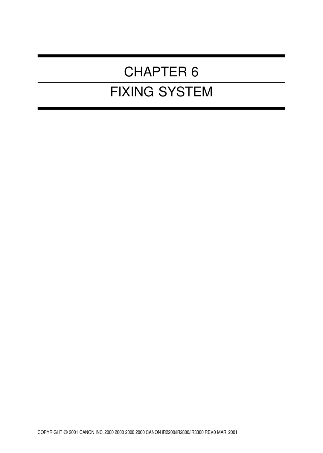 Canon IR2200, IR3300, IR2800 manual Chapter Fixing System 