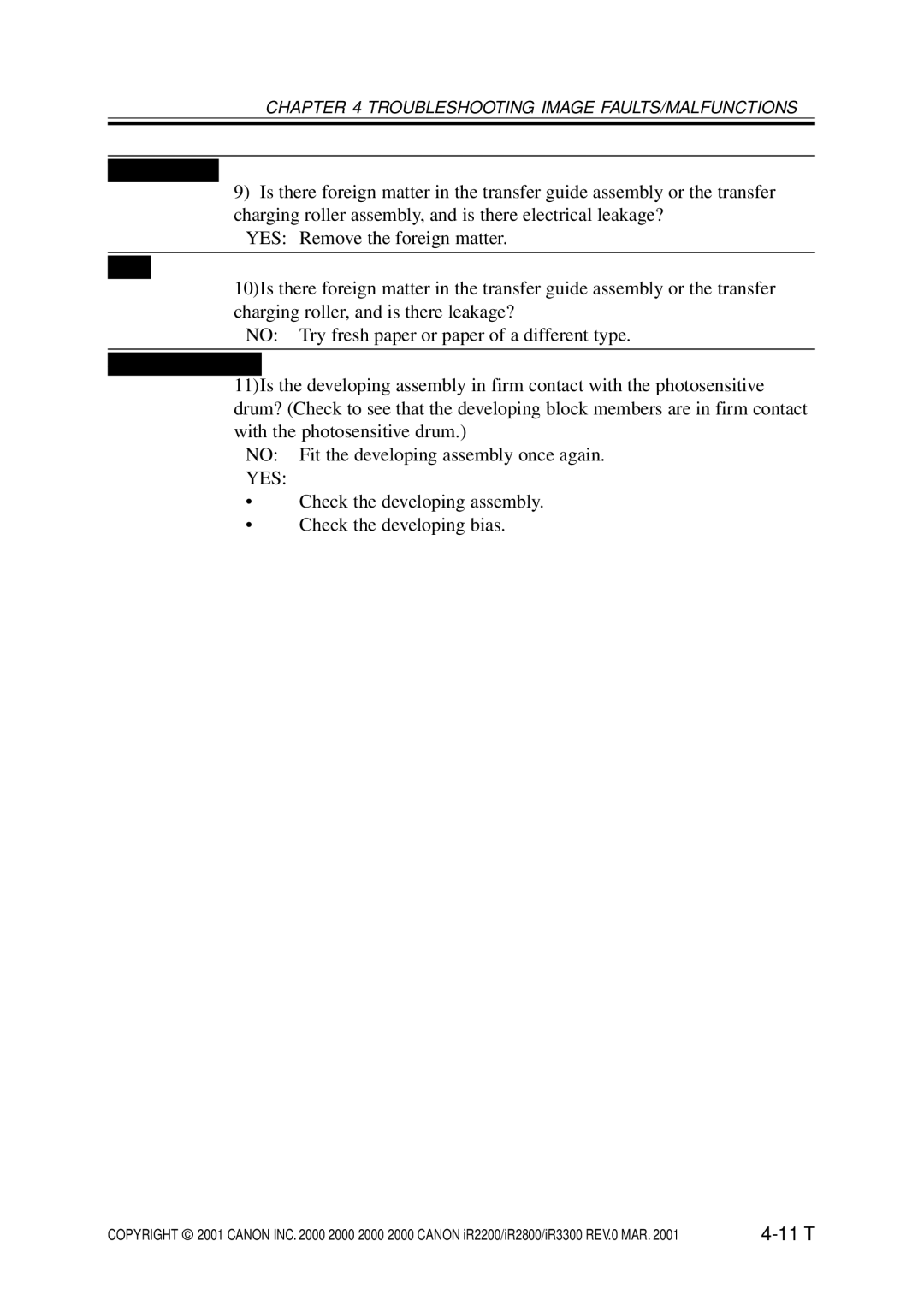 Canon IR2200, IR3300, IR2800 manual 11 T 