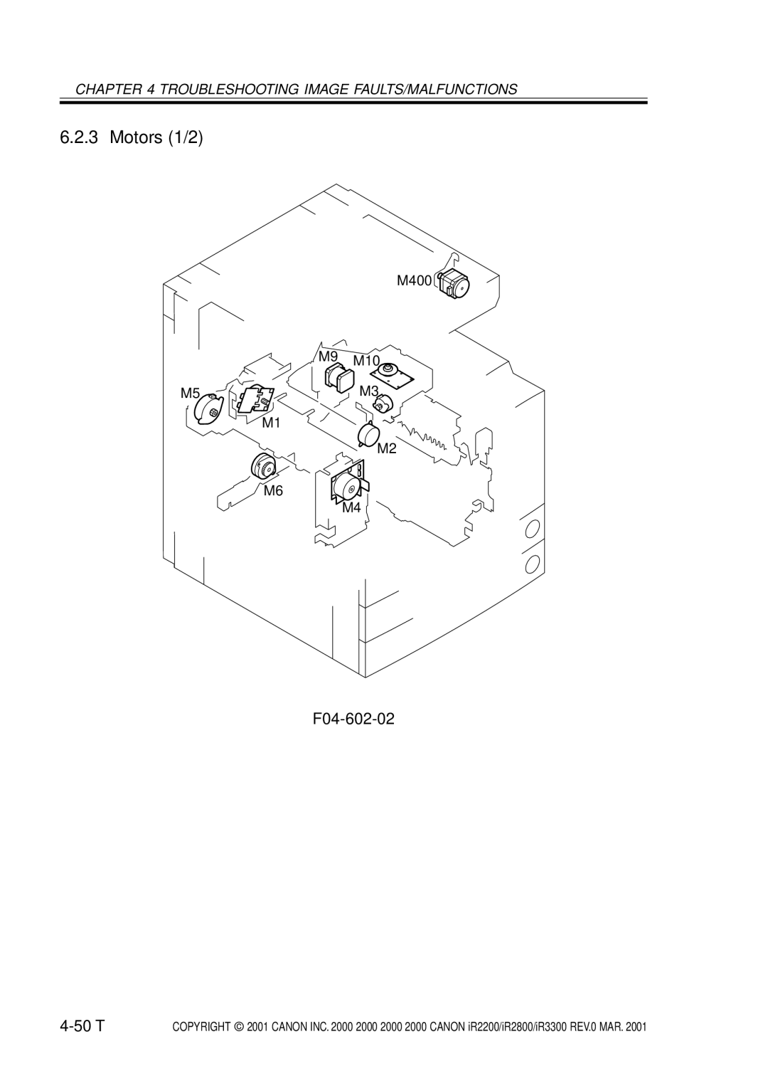 Canon IR2200, IR3300, IR2800 manual Motors 1/2, F04-602-02 50 T 