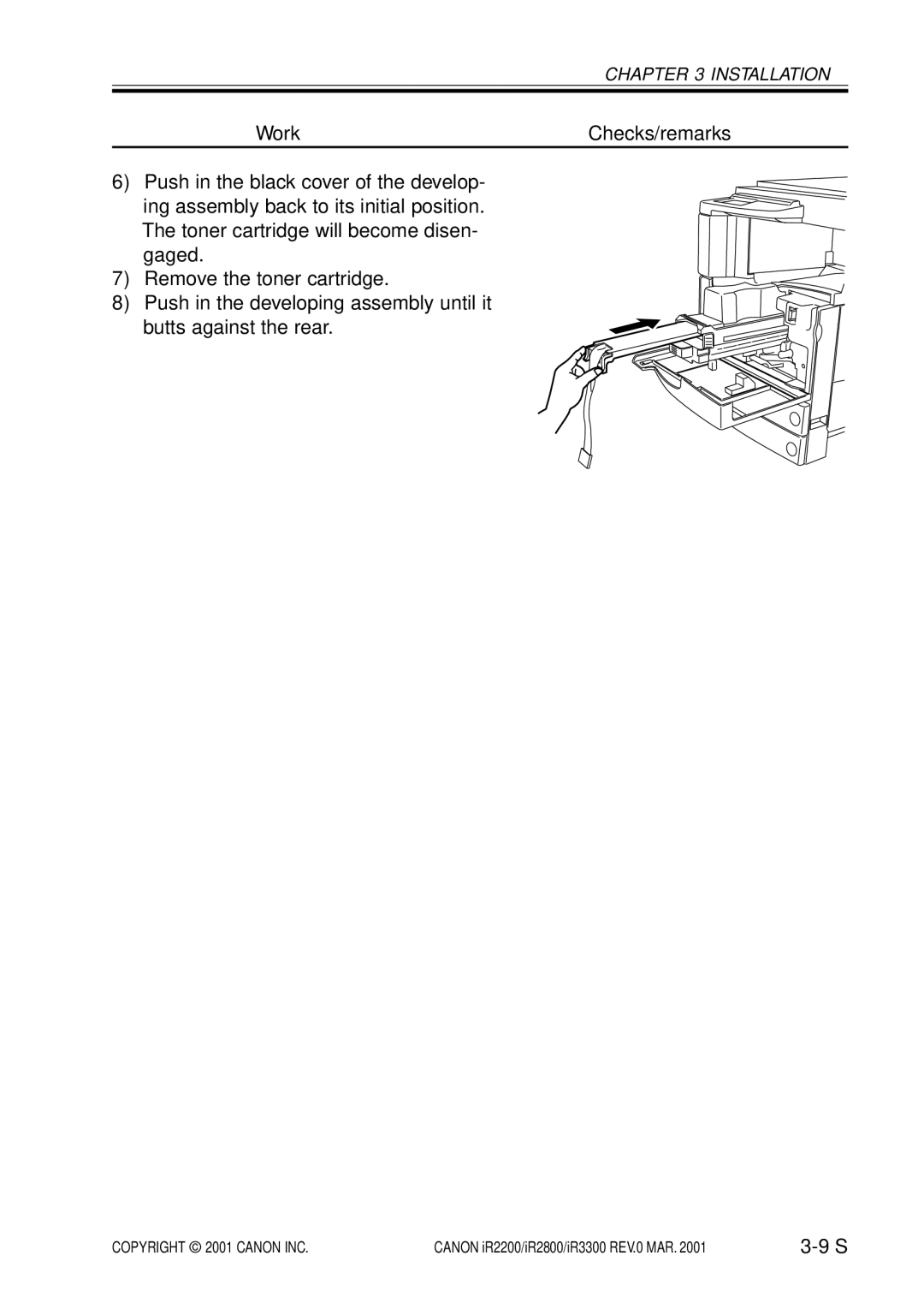 Canon IR2800, IR3300, IR2200 manual Installation 