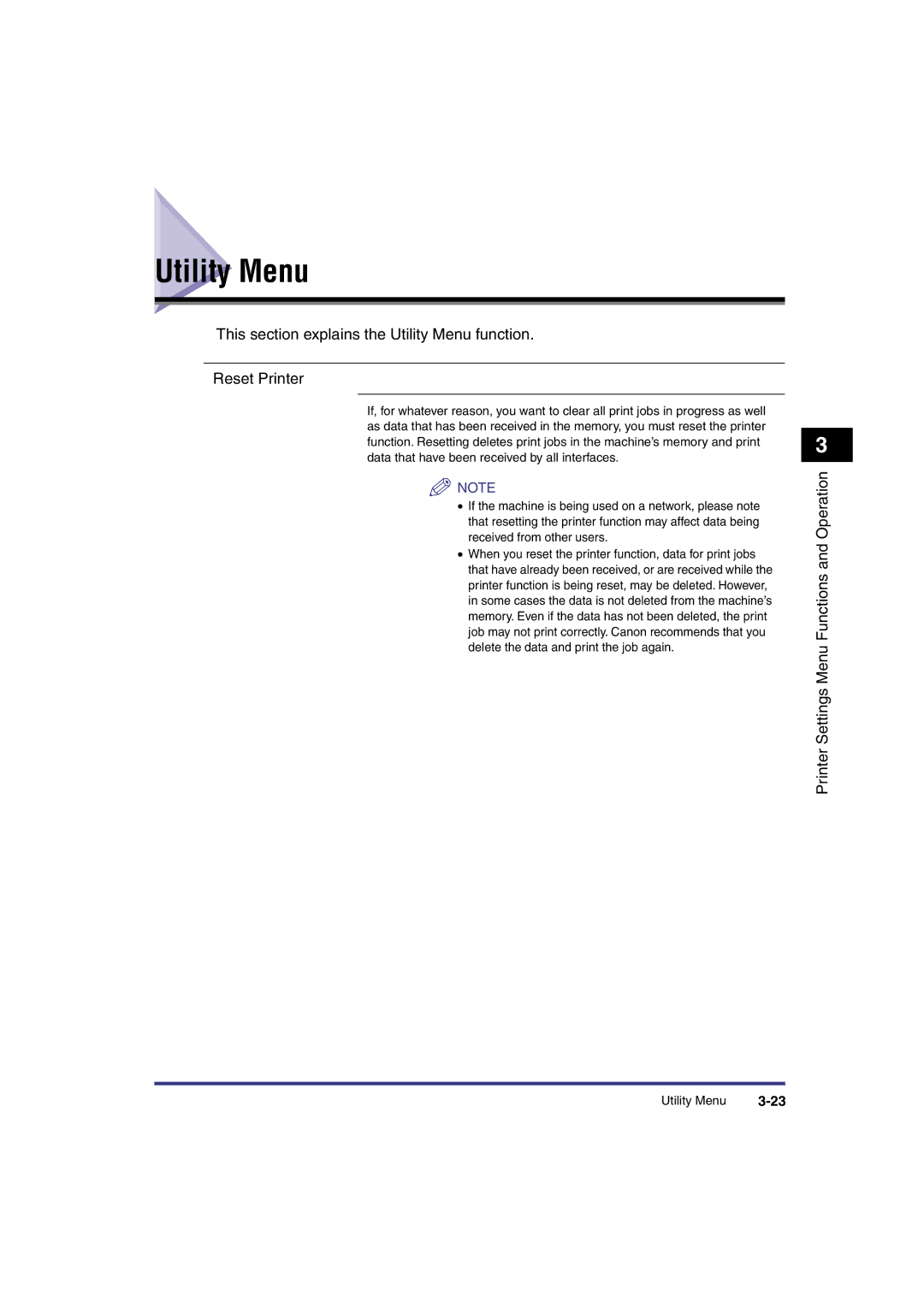 Canon IR3300 manual Utility Menu 