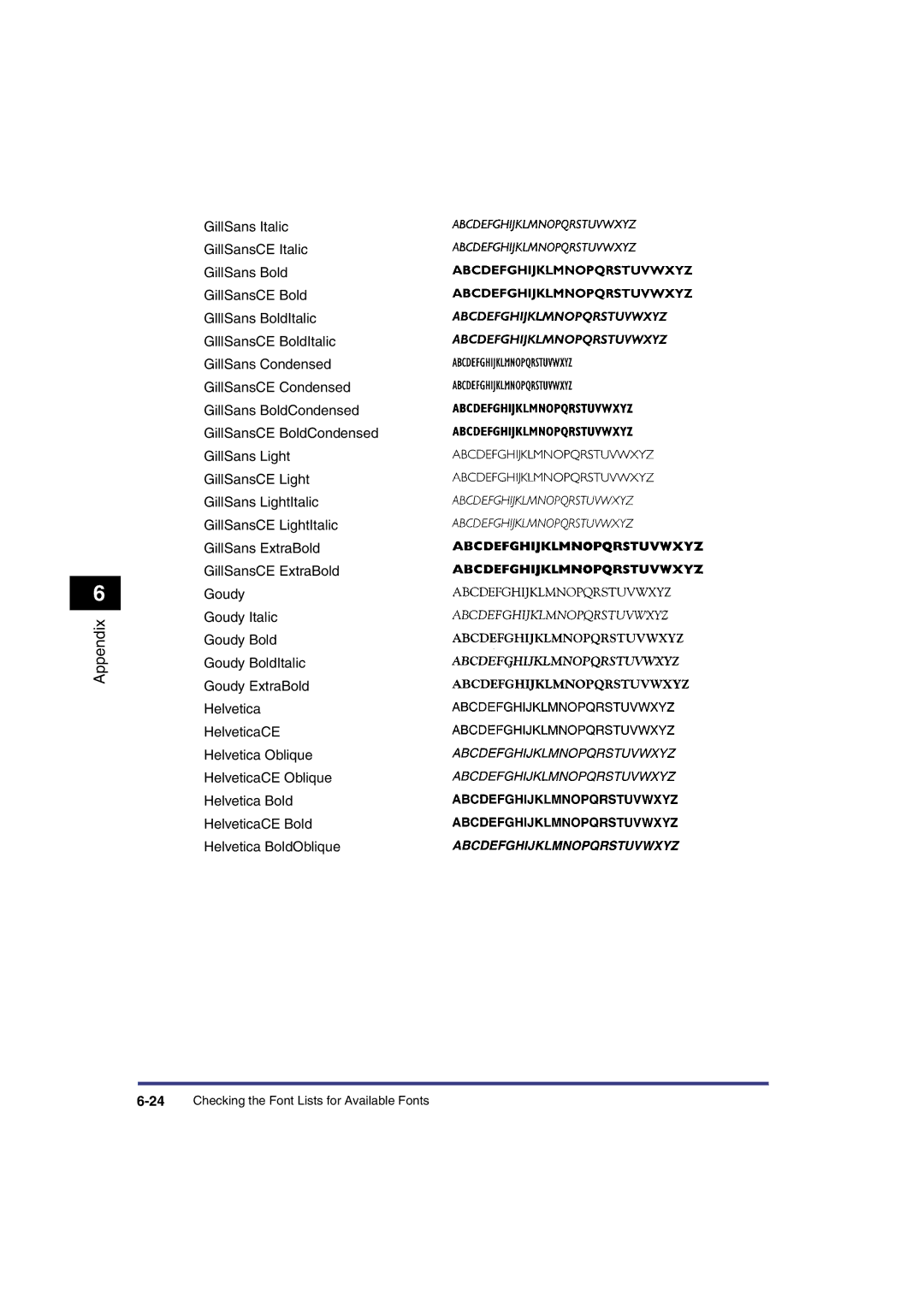 Canon IR3300 manual 24Checking the Font Lists for Available Fonts 