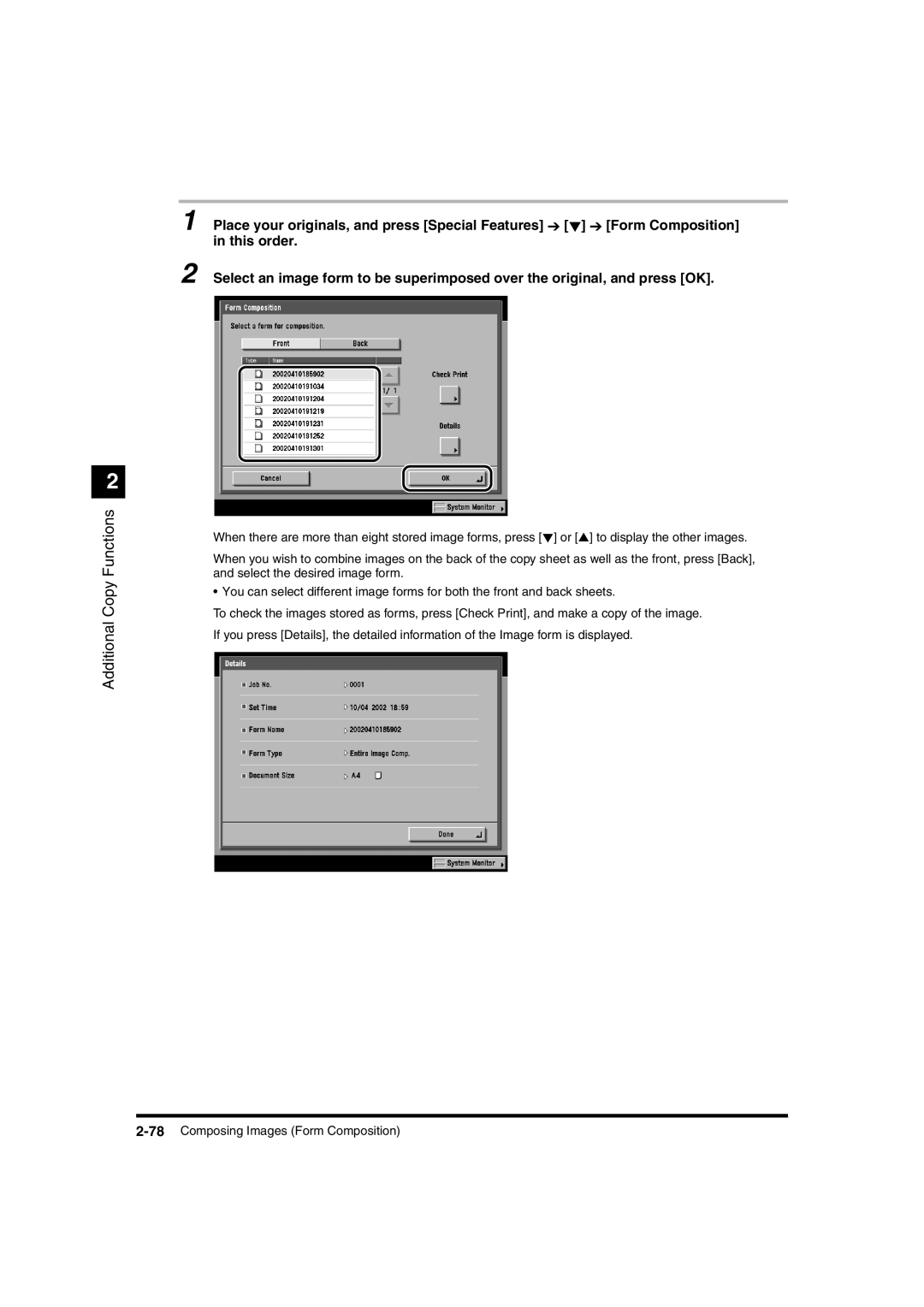 Canon IR3320N, IR2220I manual Additional Copy Functions 