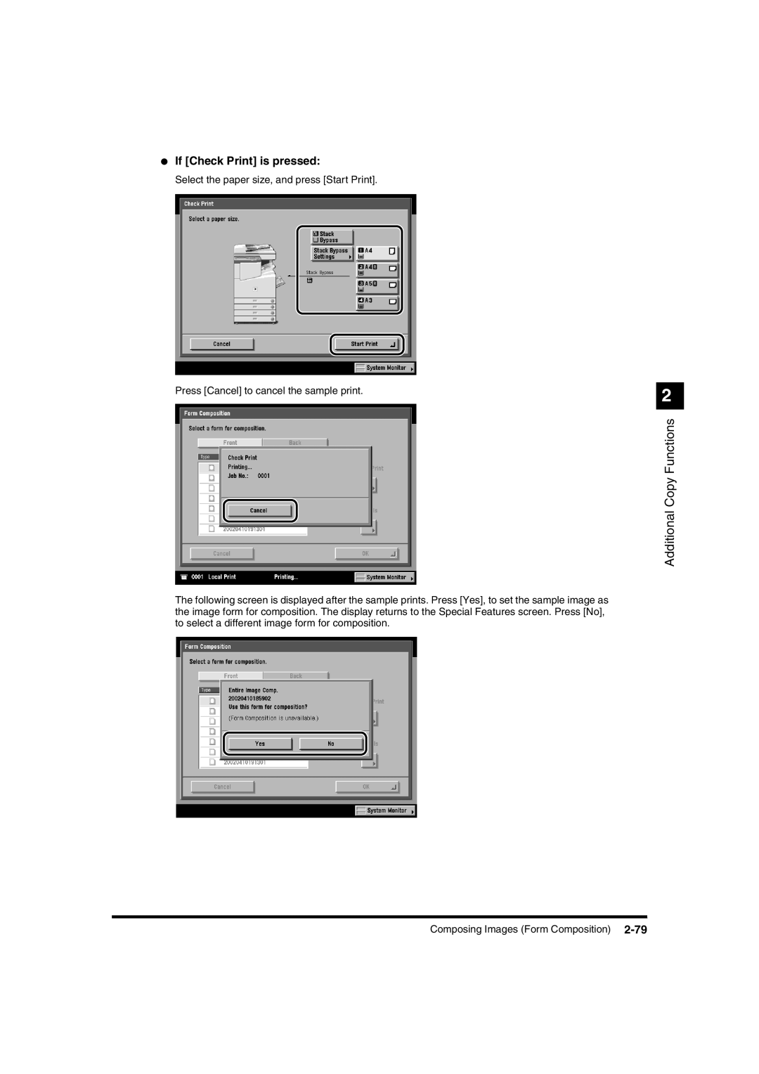 Canon IR2220I, IR3320N manual If Check Print is pressed 