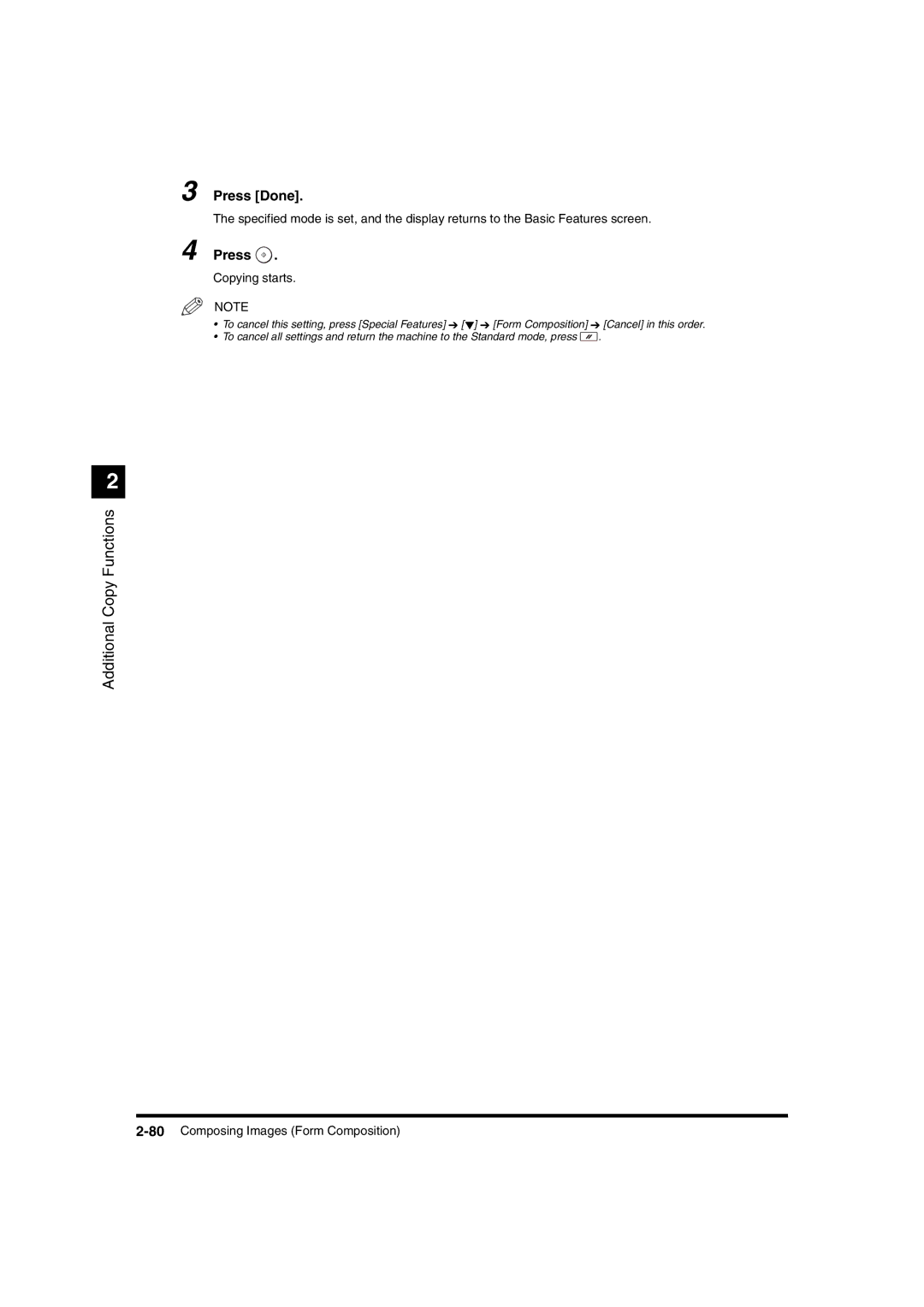 Canon IR3320N, IR2220I manual 80Composing Images Form Composition 