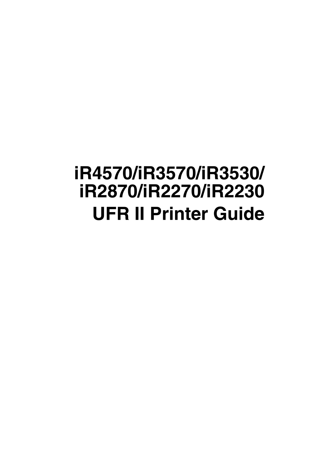 Canon ir4570, ir3570, iR3530, iR2870, iR2270, iR2230 manual 