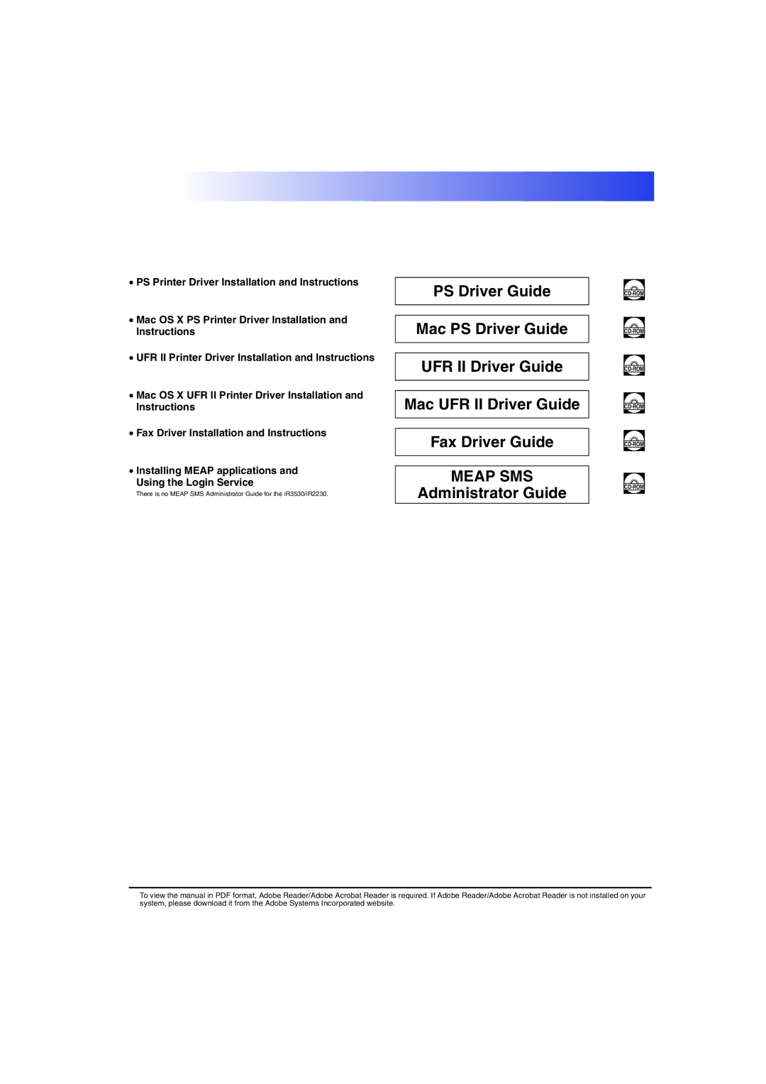 Canon iR2870, ir3570, ir4570, iR3530, iR2270, iR2230 manual Meap SMS 