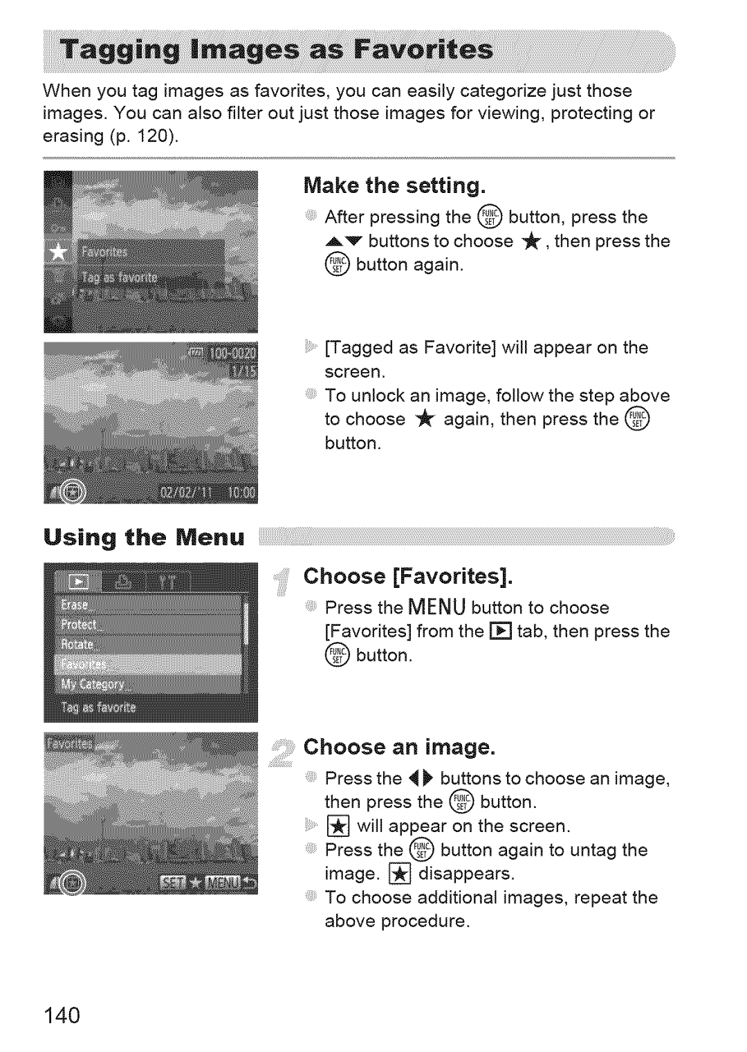 Canon IXUS 220HS manual Using the Menu, 140 