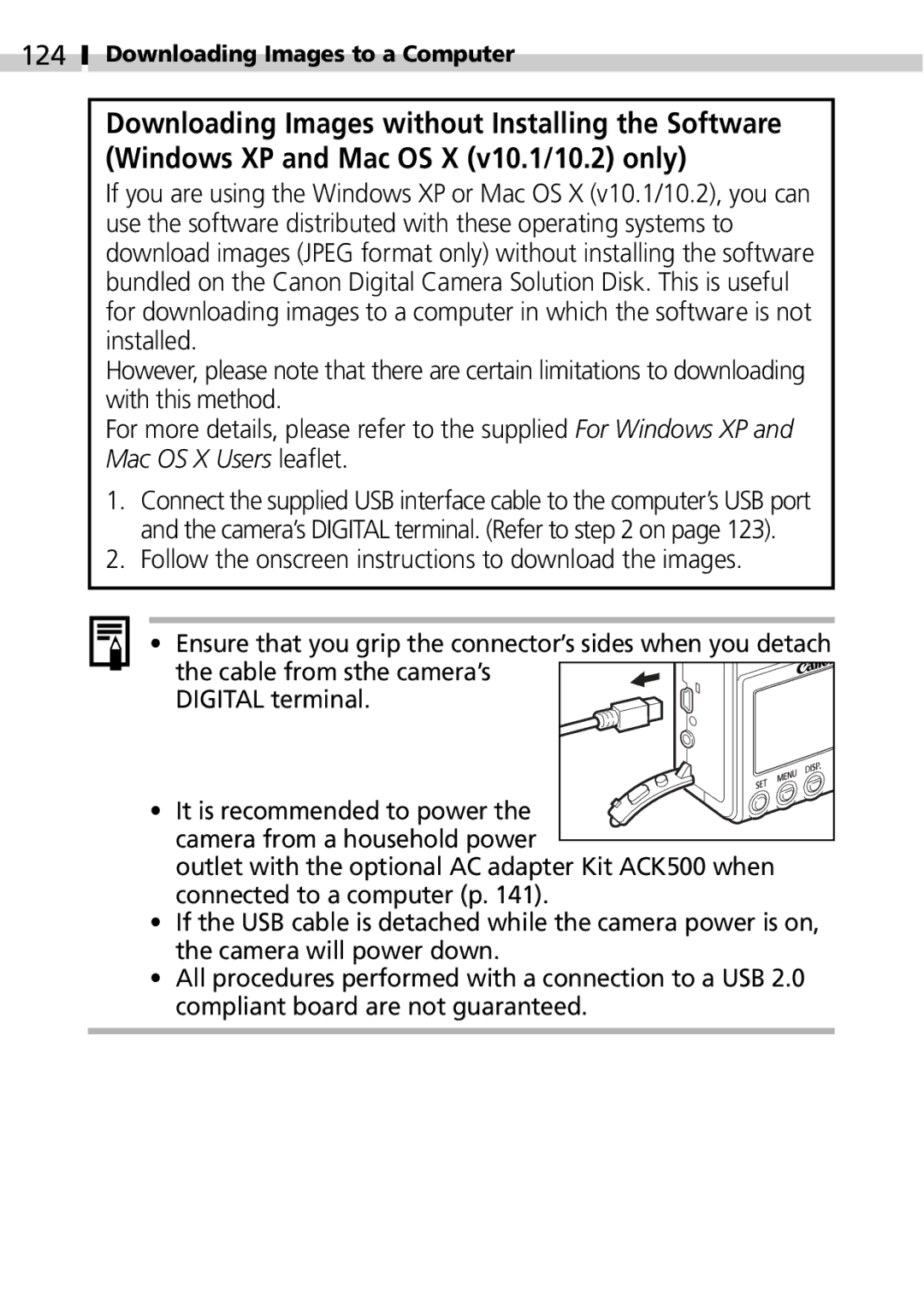 Canon IXUS 400 manual 124 