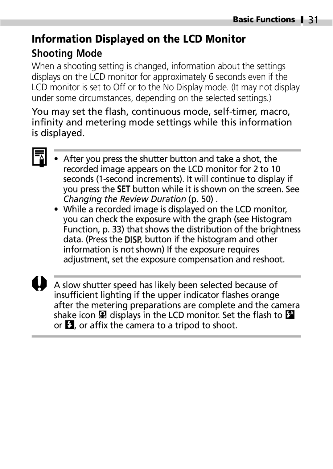 Canon IXUS 400 manual Information Displayed on the LCD Monitor Shooting Mode 