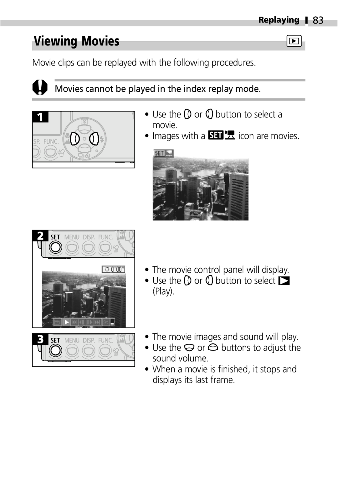 Canon IXUS 400 manual Viewing Movies, Images with a 