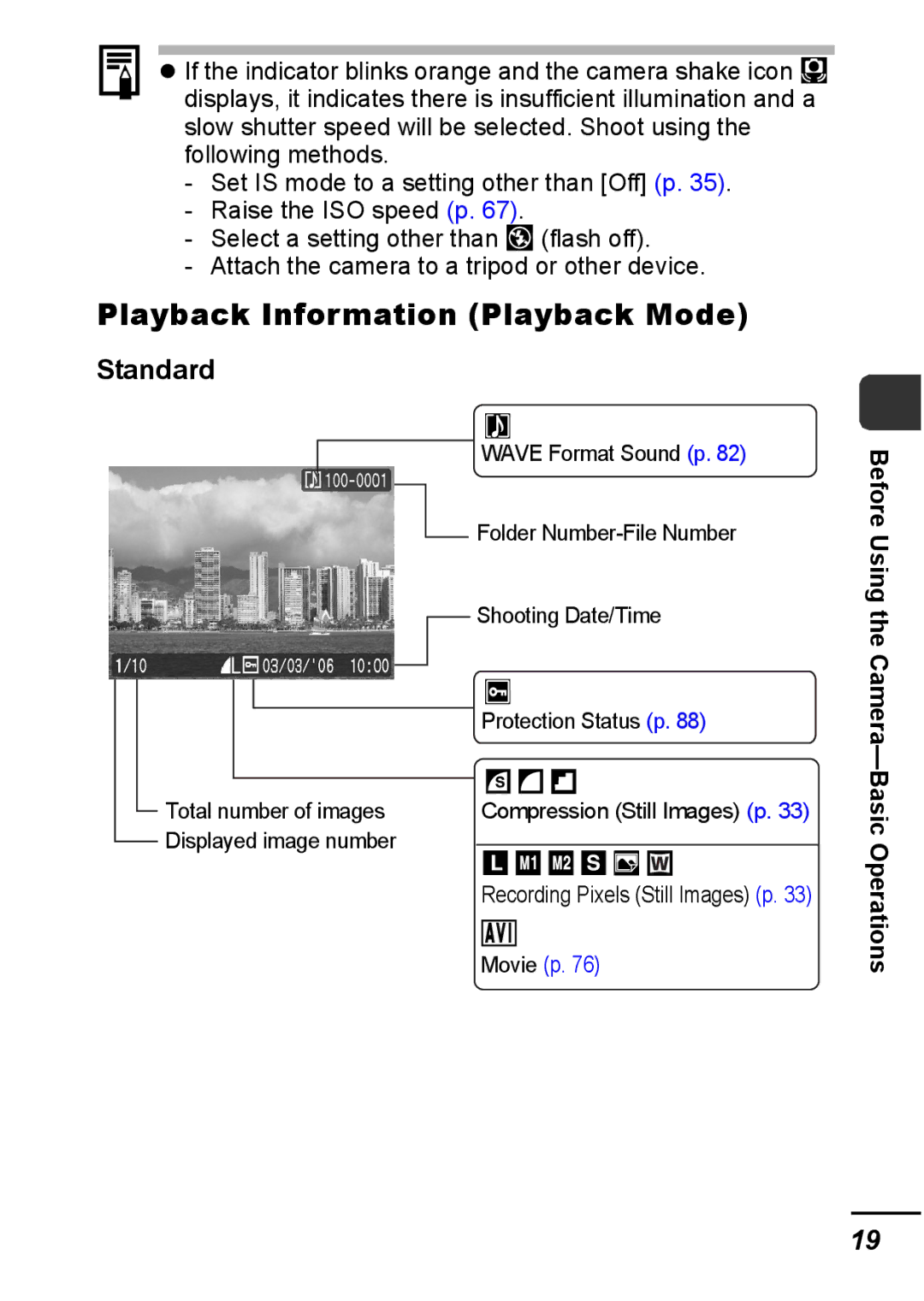 Canon IXUS 800 IS appendix Playback Information Playback Mode, Standard 