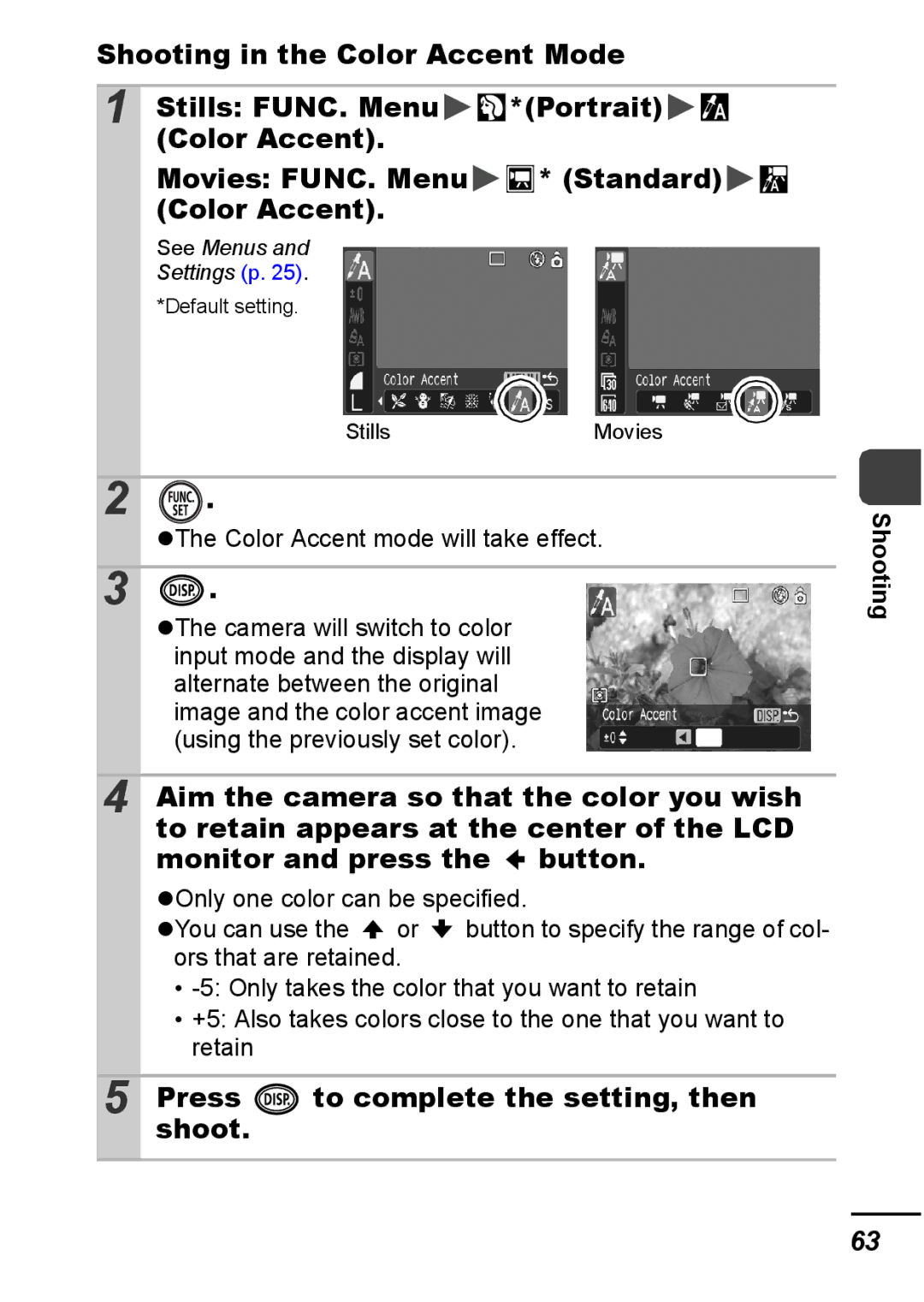 Canon IXUS 800 IS appendix Aim the camera so that the color you wish, To retain appears at the center of the LCD 