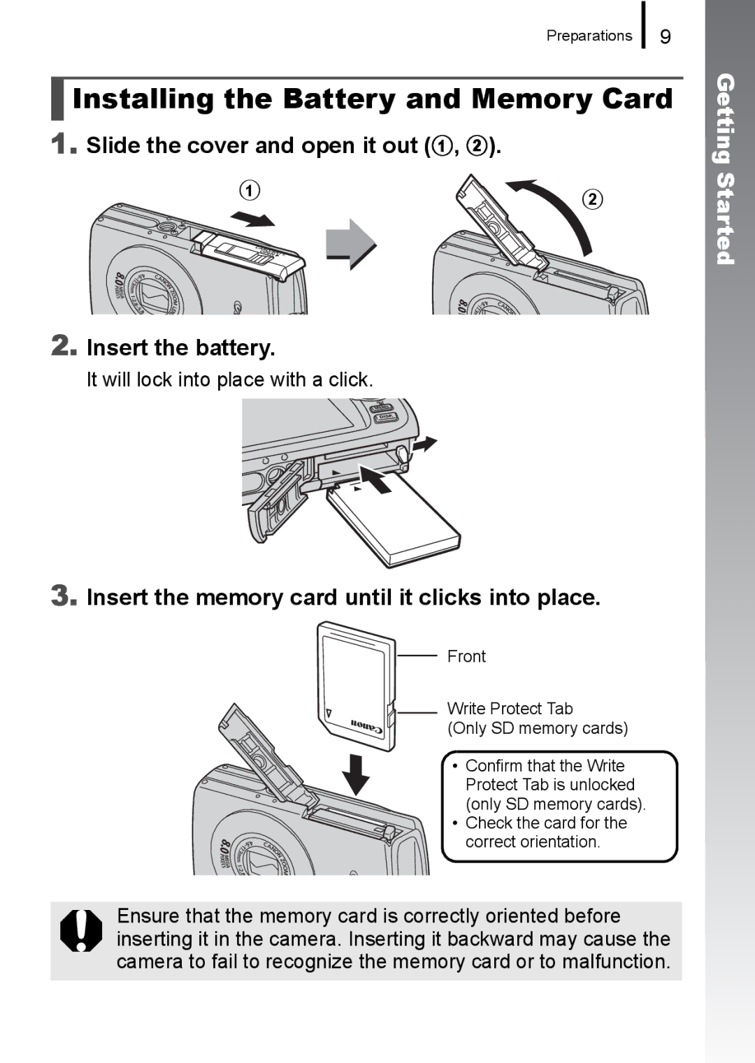 Canon IXUS 860 IS appendix Getting Started 