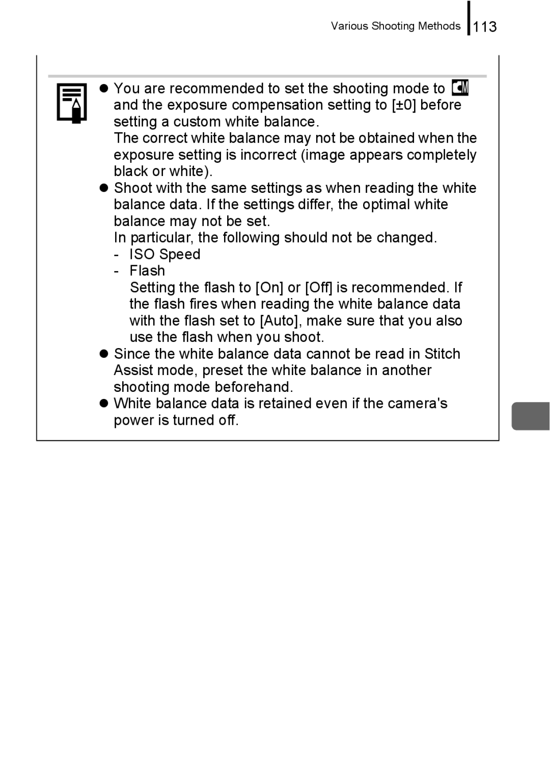 Canon IXUS 860 IS appendix Various Shooting Methods 