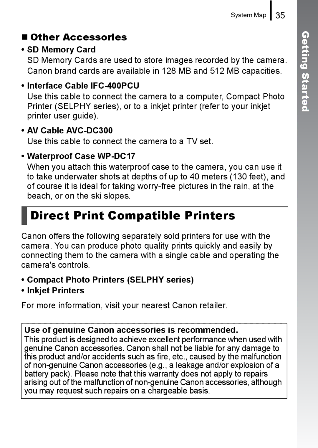 Canon IXUS 860 IS appendix „ Other Accessories 