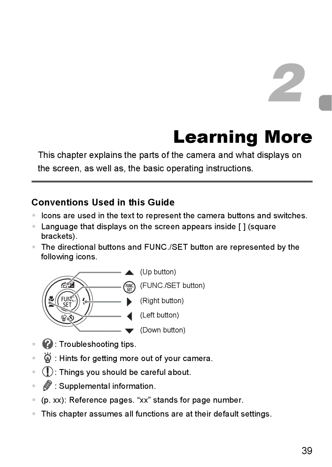 Canon IXUS 95 IS manual Learning More, Conventions Used in this Guide 