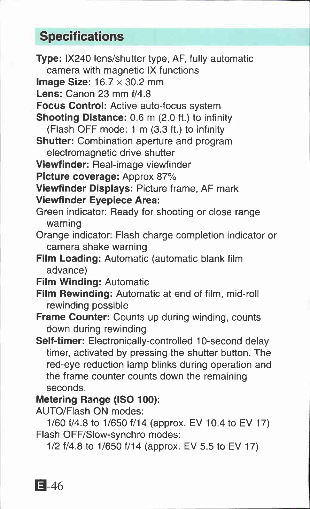 Canon Ixus M 1 manual 