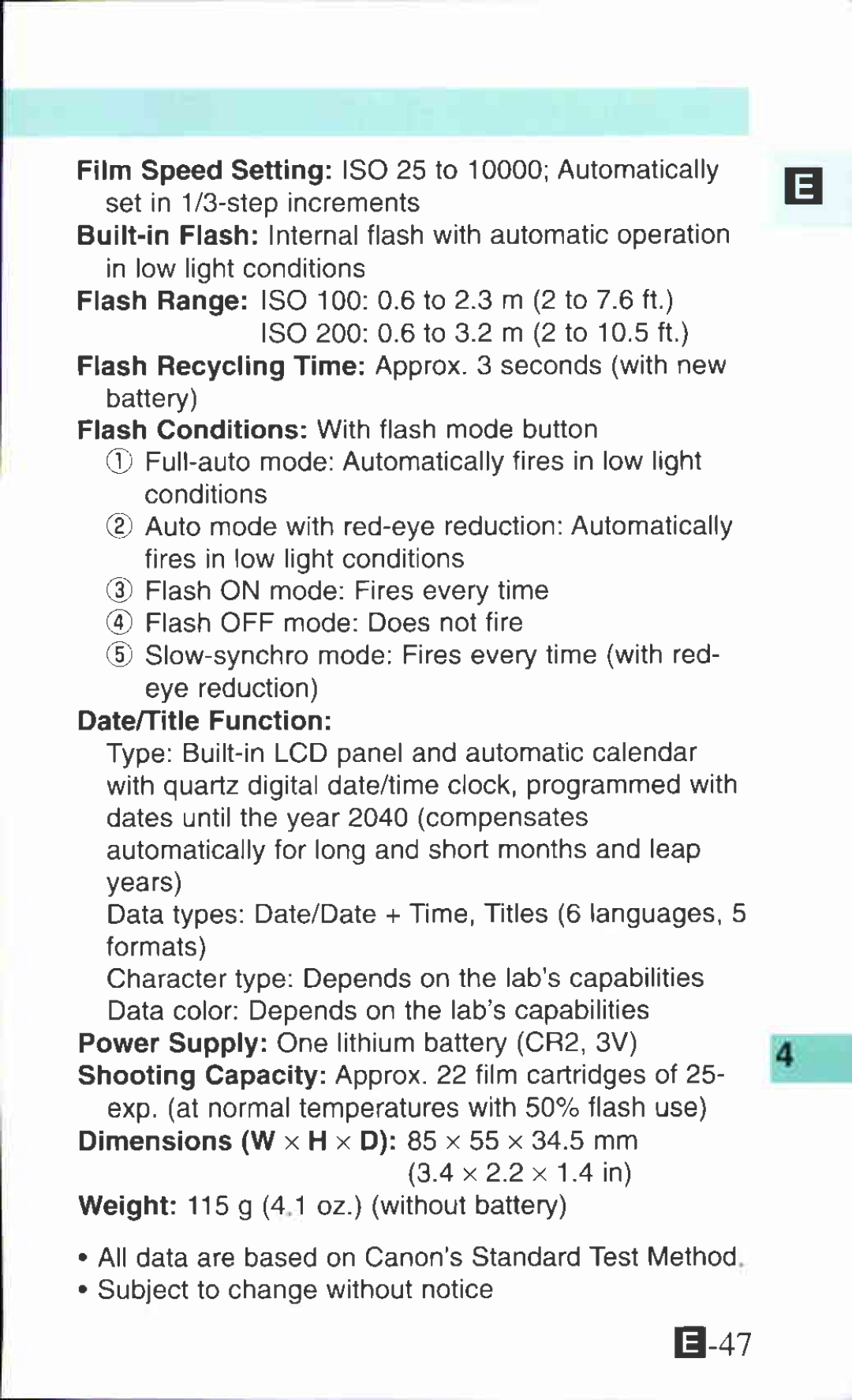 Canon Ixus M 1 manual 