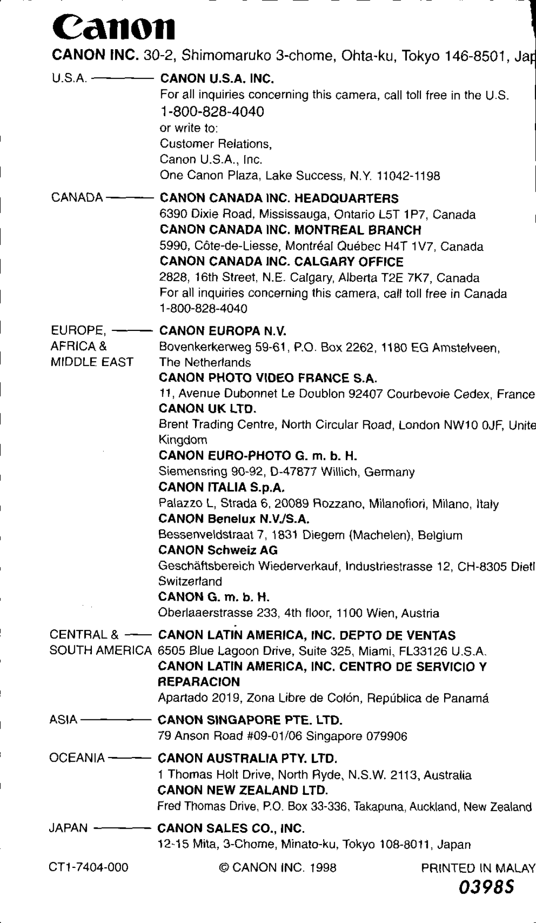 Canon Ixus M 1 manual 