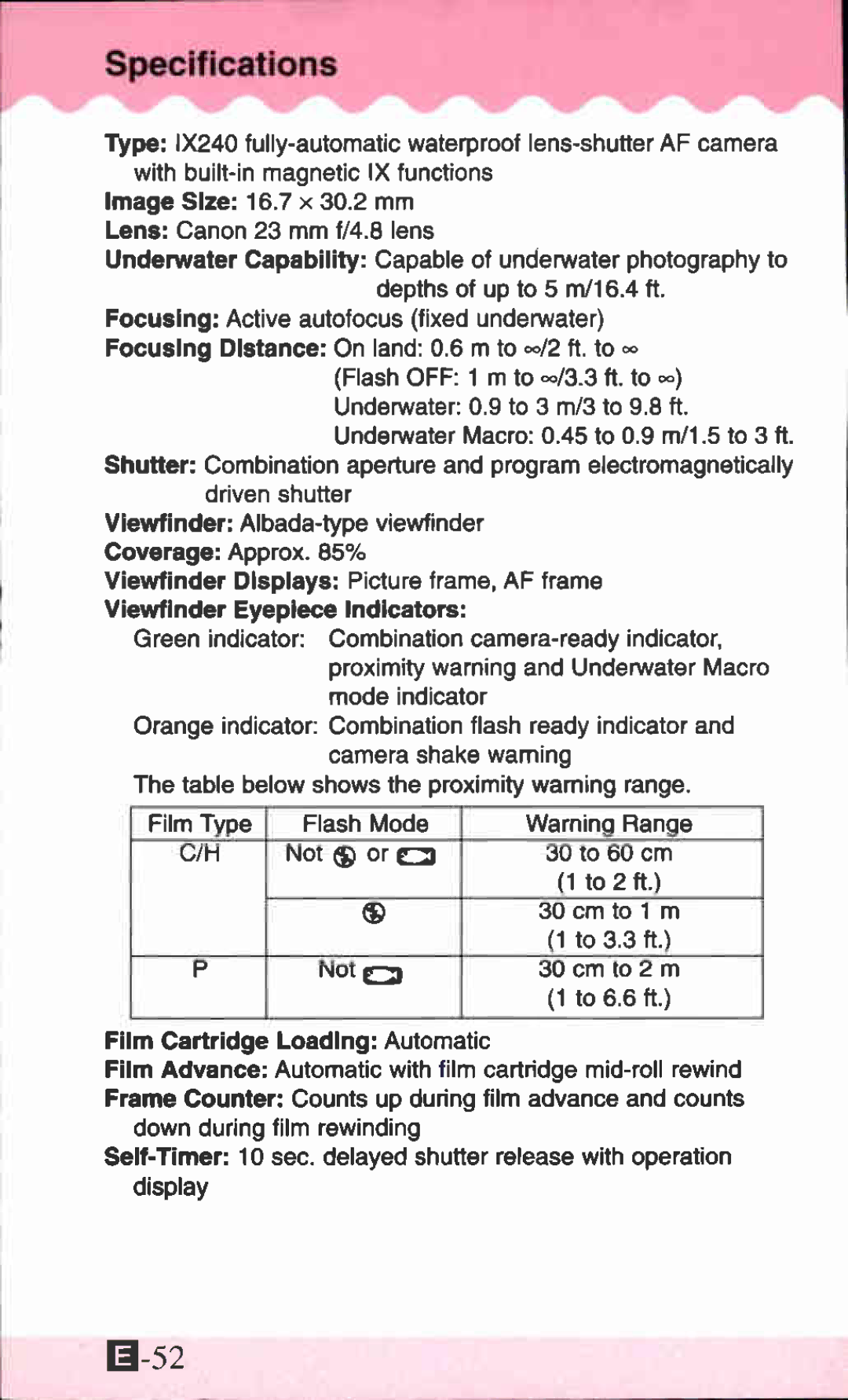 Canon IXUS X-1 manual 