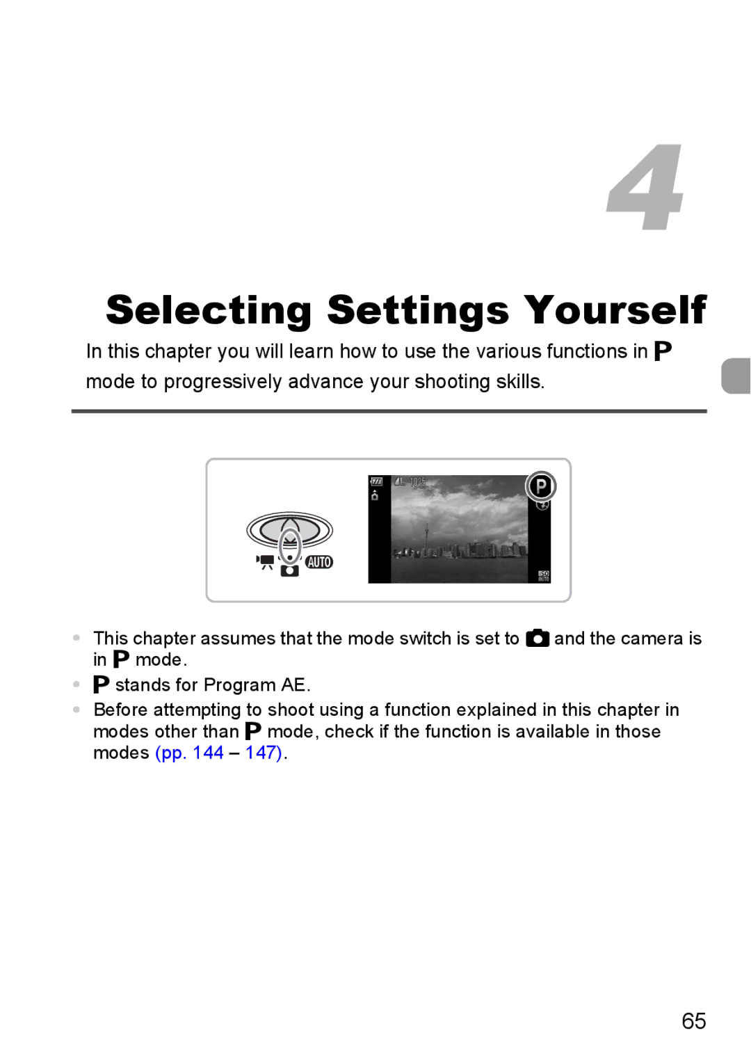 Canon IXUS11015 manual Selecting Settings Yourself 