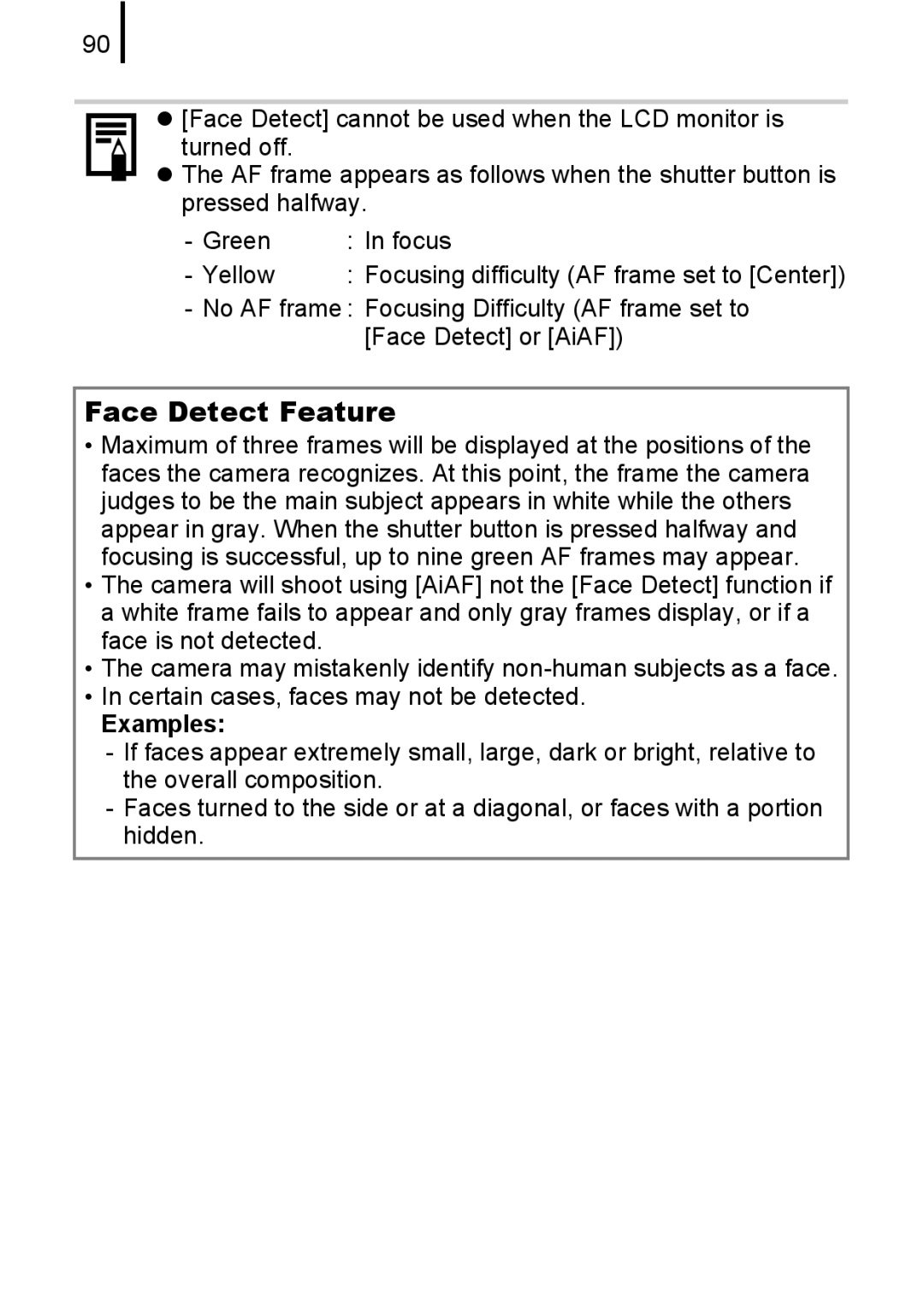 Canon IXUS82IS, IXUS 80IS manual Face Detect Feature, Examples 