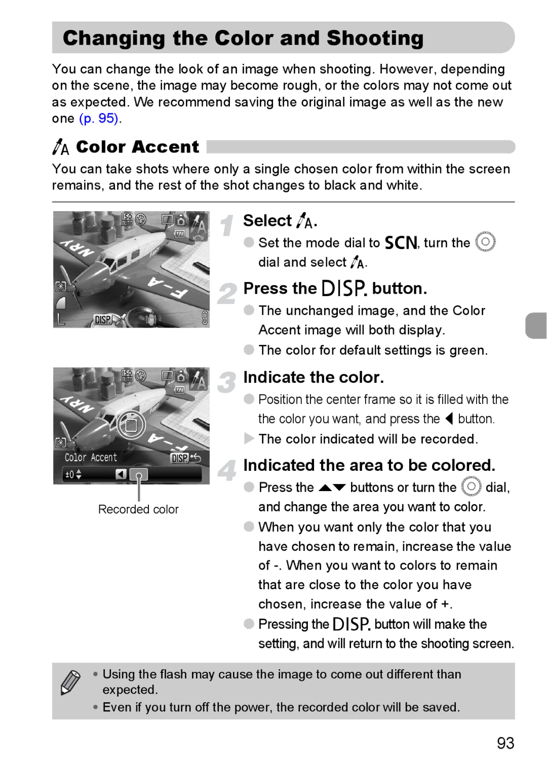 Canon IXUS980IS manual Changing the Color and Shooting, Color Accent 