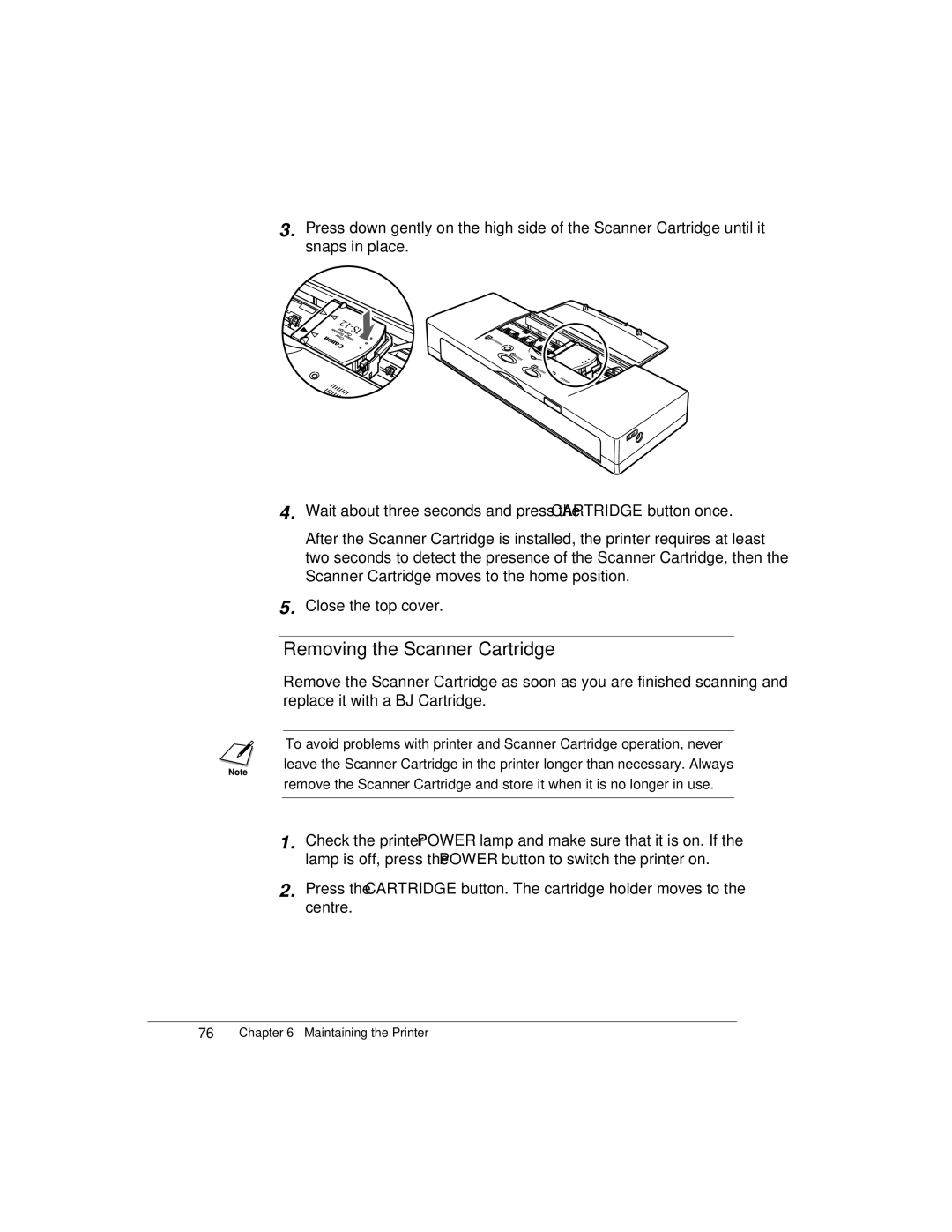 Canon K10158 manual Removing the Scanner Cartridge 