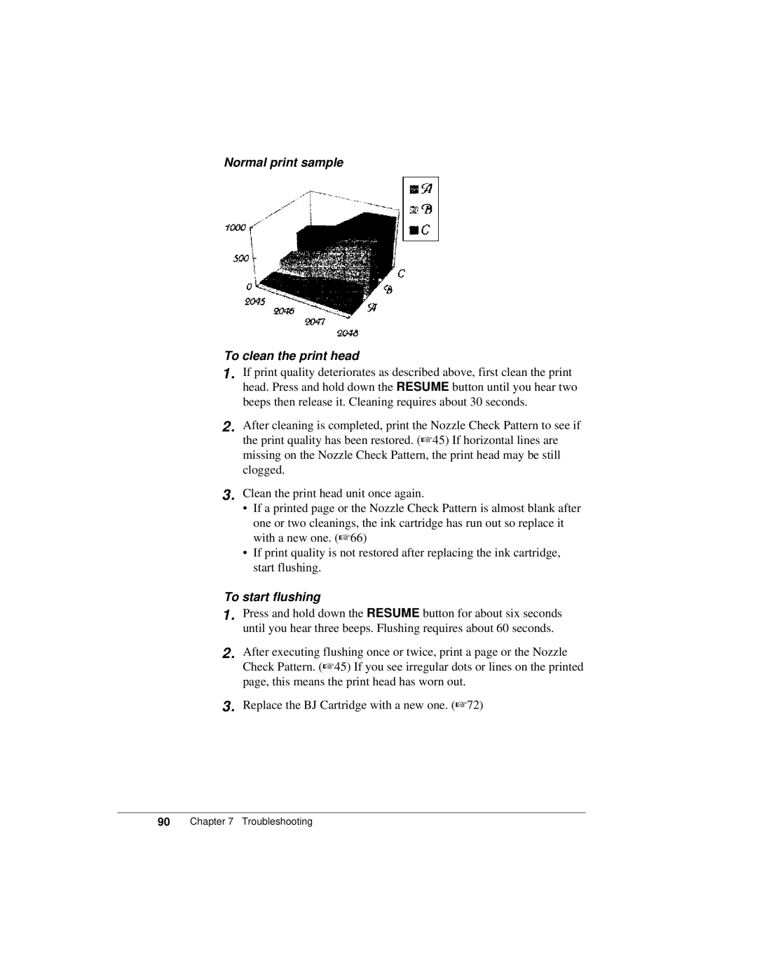 Canon K10158 manual Normal print sample To clean the print head, To start flushing 